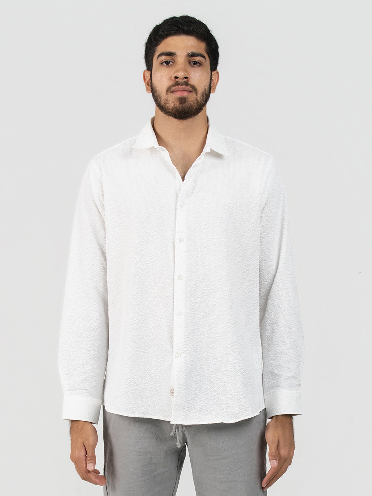 DEEDAT Regular Fit Long Sleeve Casual Shirt - White