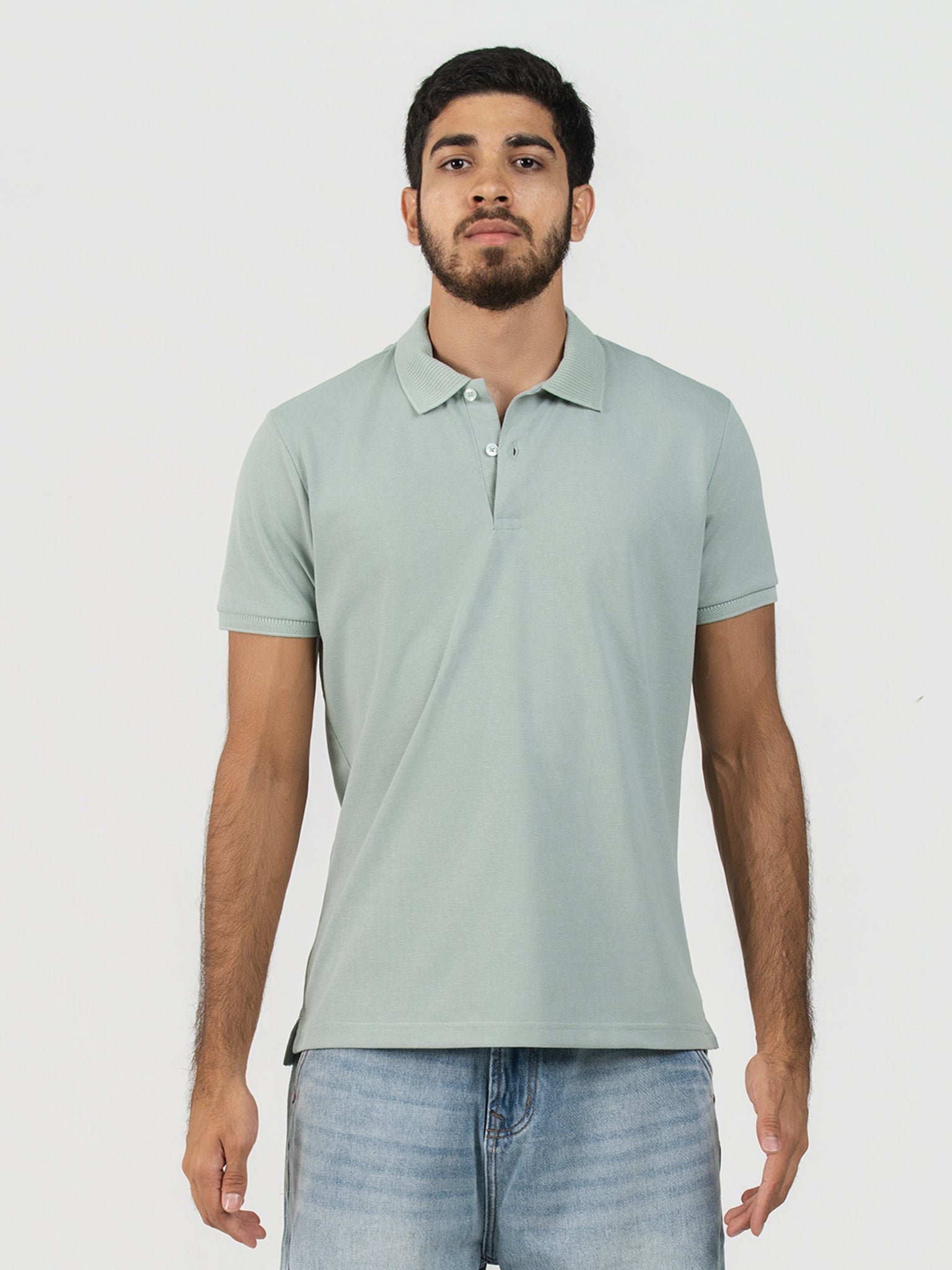 DEEDAT Slim Fit Polo Tees - Sea Green