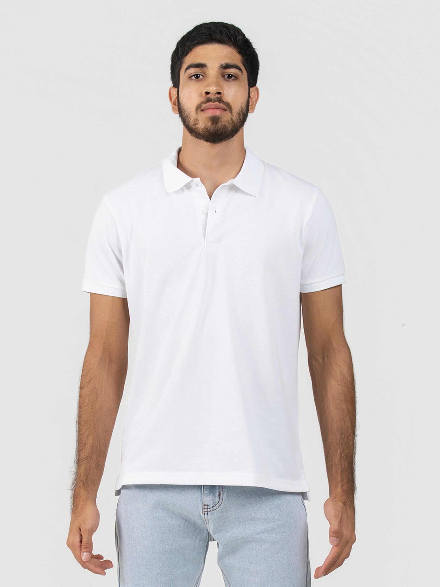 DEEDAT Slim Fit Polo Tees - White