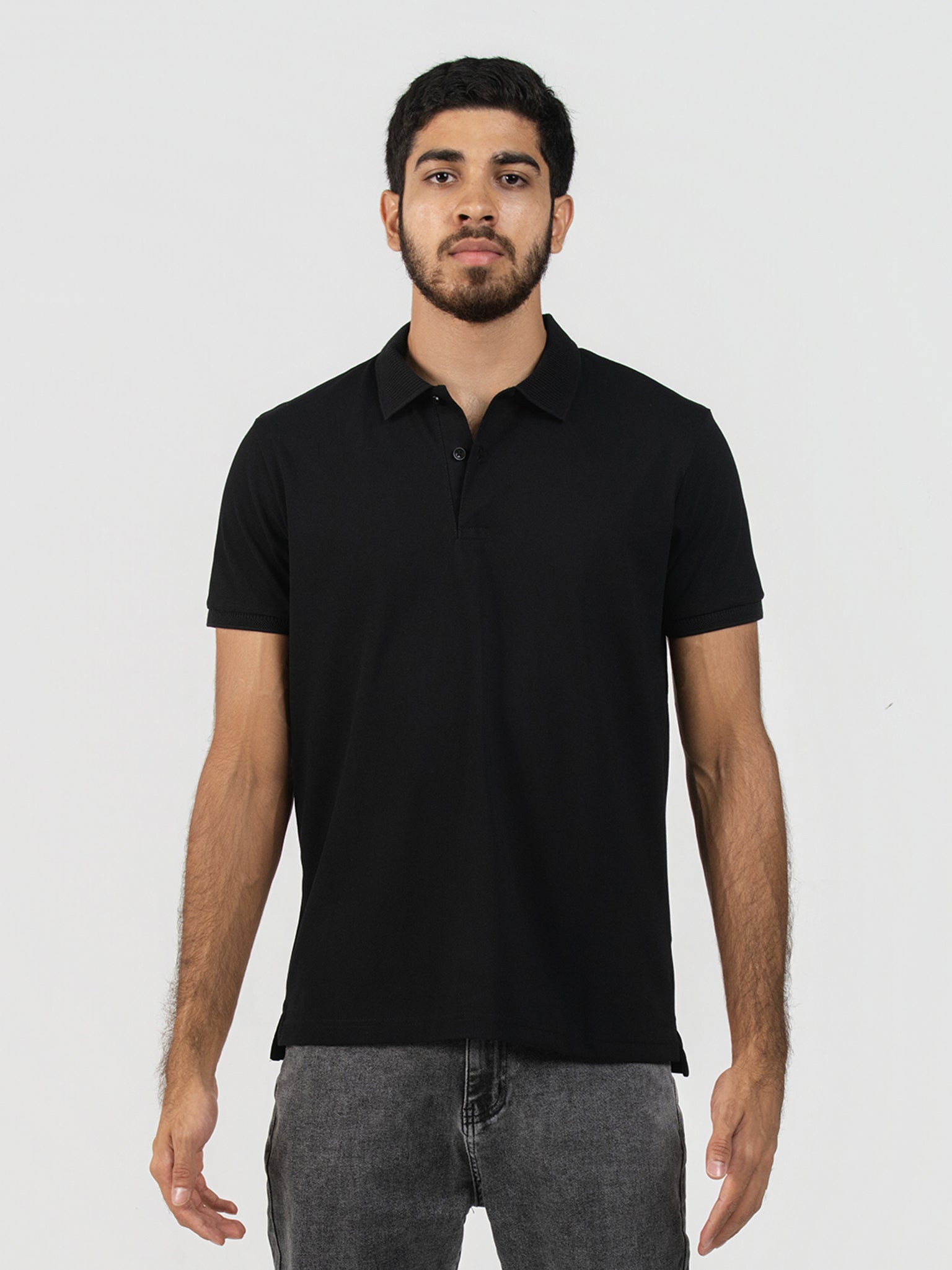 DEEDAT Slim Fit Polo Tees - Black