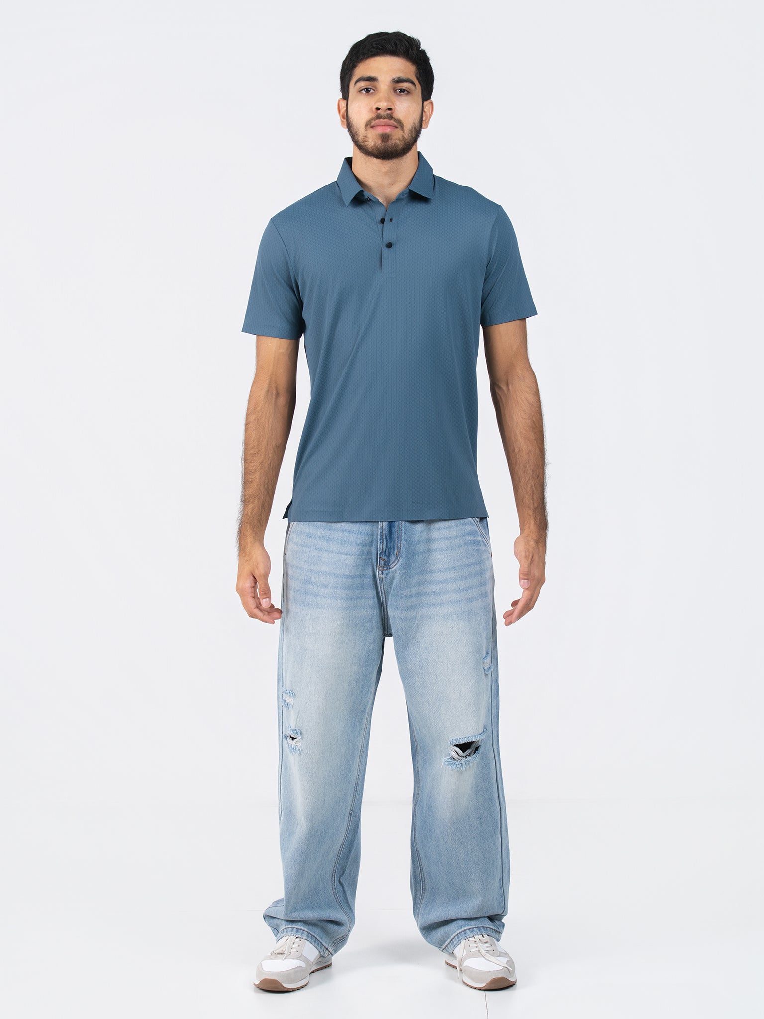 DEEDAT Slim Fit Polo Tees - Teal