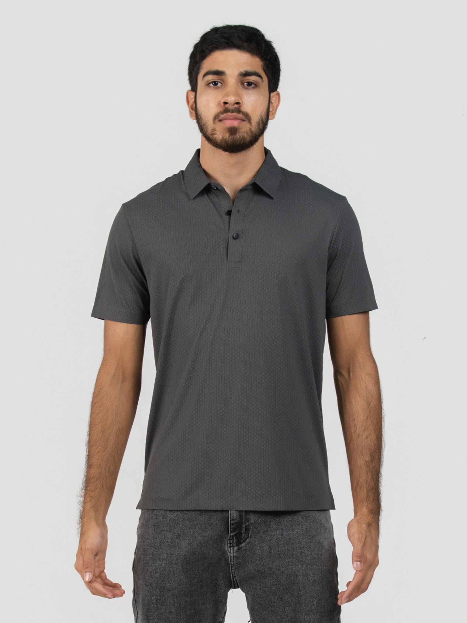 DEEDAT Slim Fit Polo Tees -  Gray