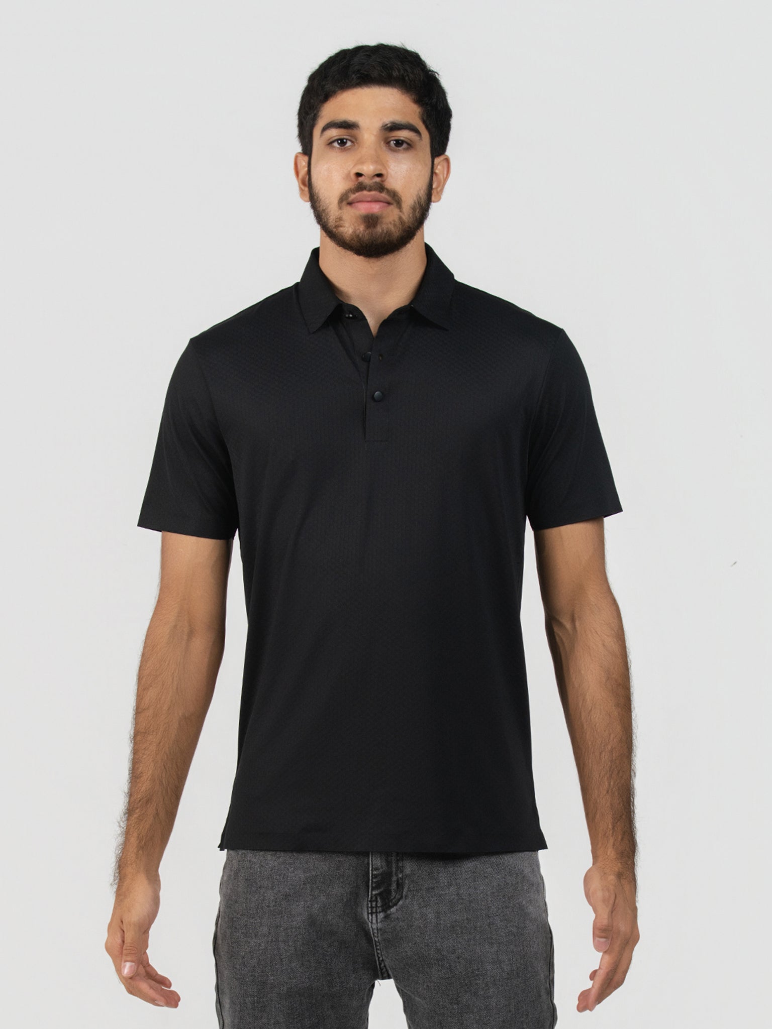 DEEDAT Slim Fit Polo Tees - Black