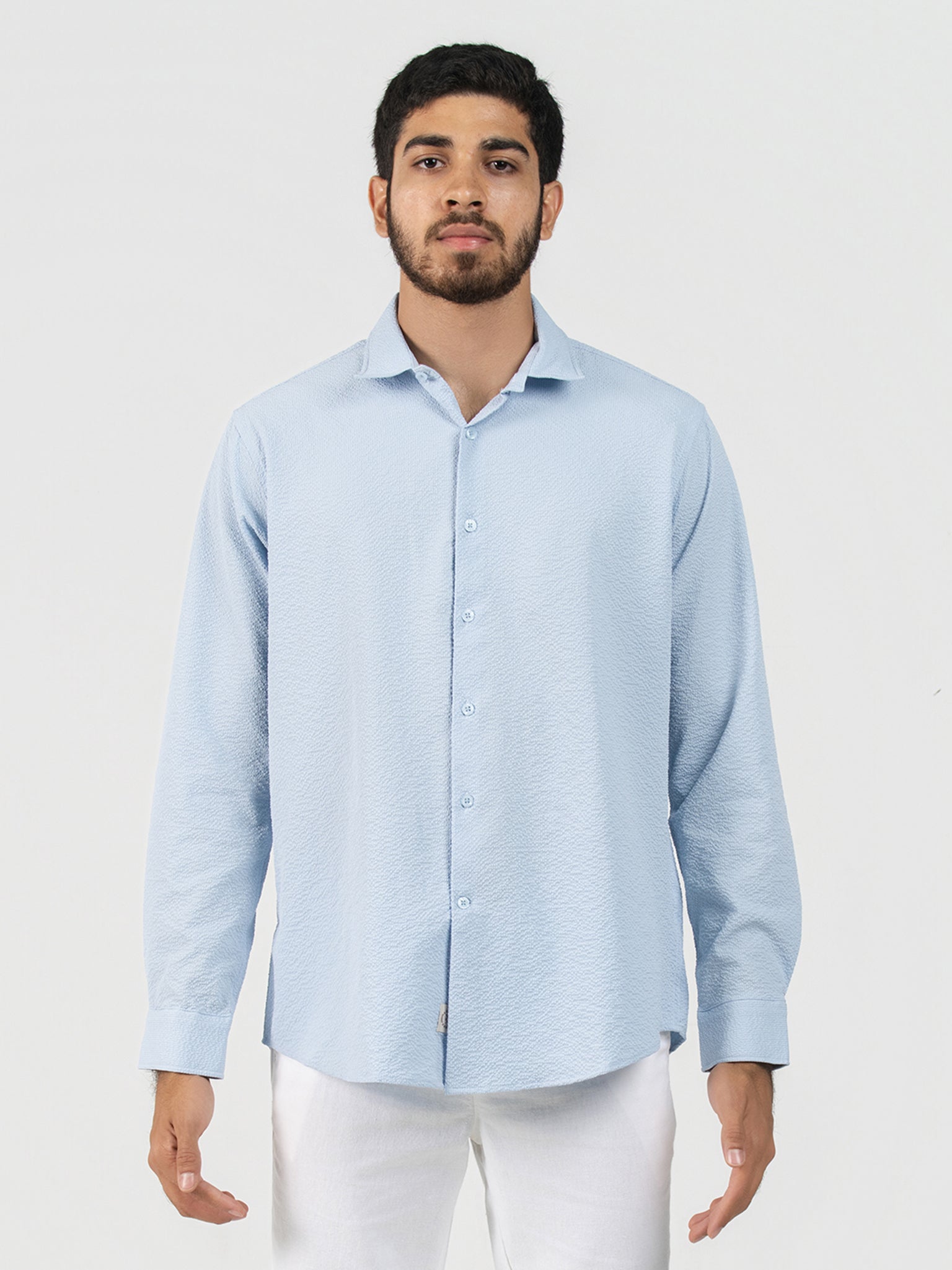 DEEDAT Regular Fit Long Sleeve Casual Shirt - Blue