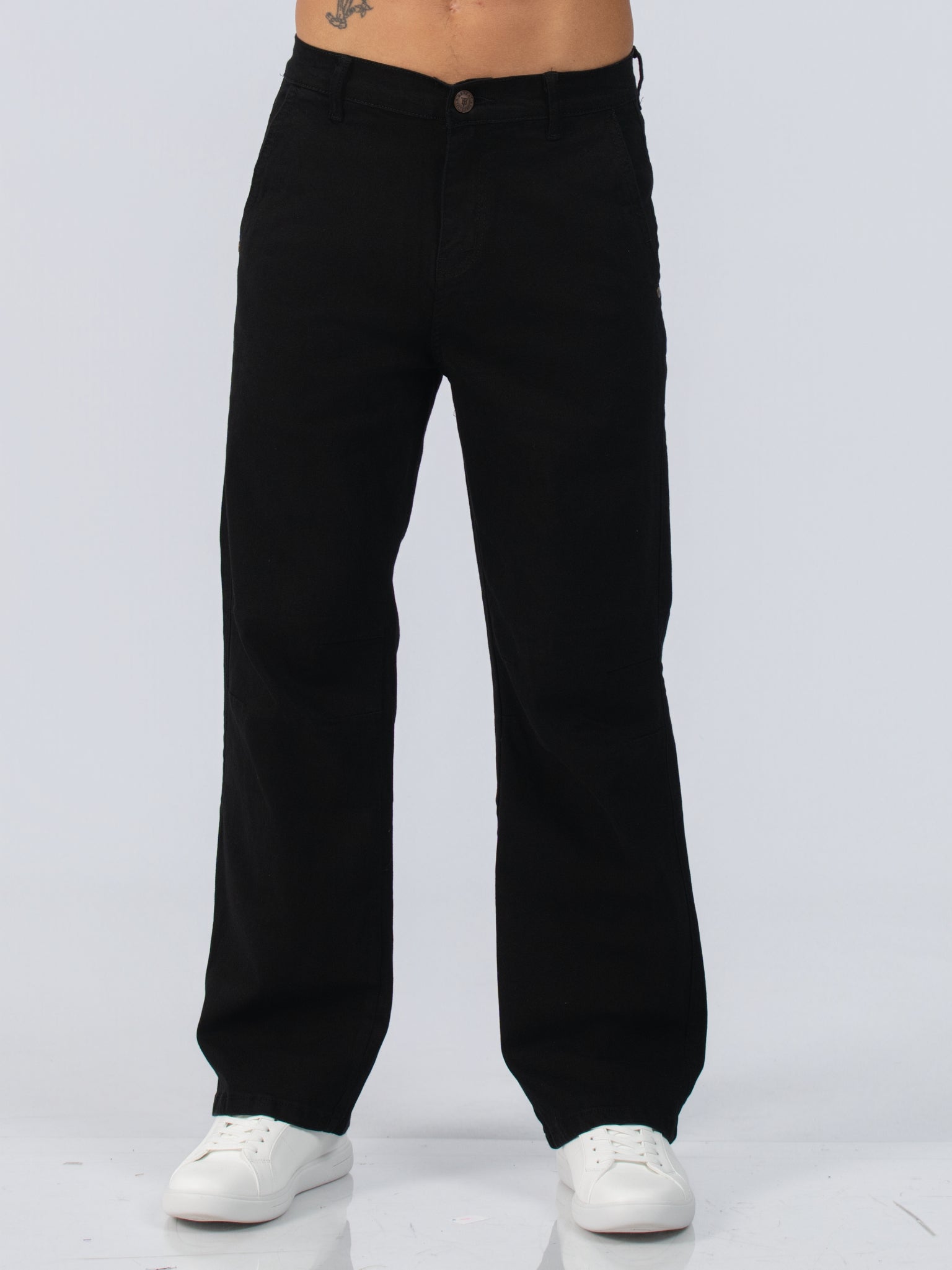 DEEDAT Loose Straight Casual Pant - Black