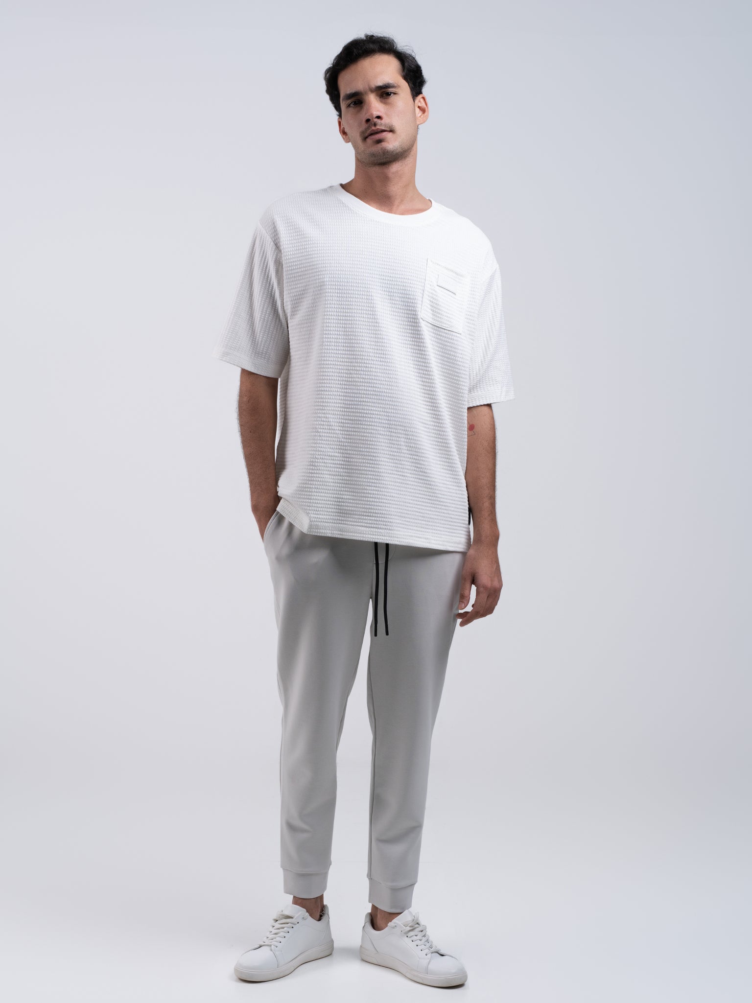 DEEDAT Jogger Fit Plain Bottom - Beige