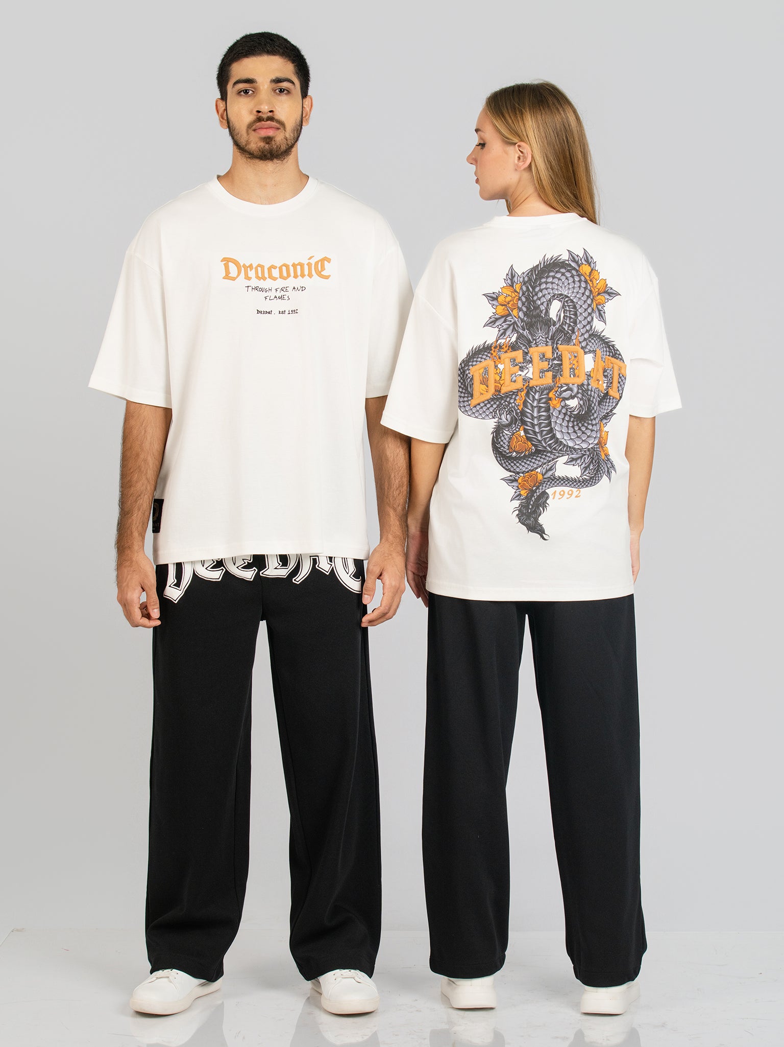 DEEDAT WINGS OF FIRE MAXIMO Oversized Tees - White