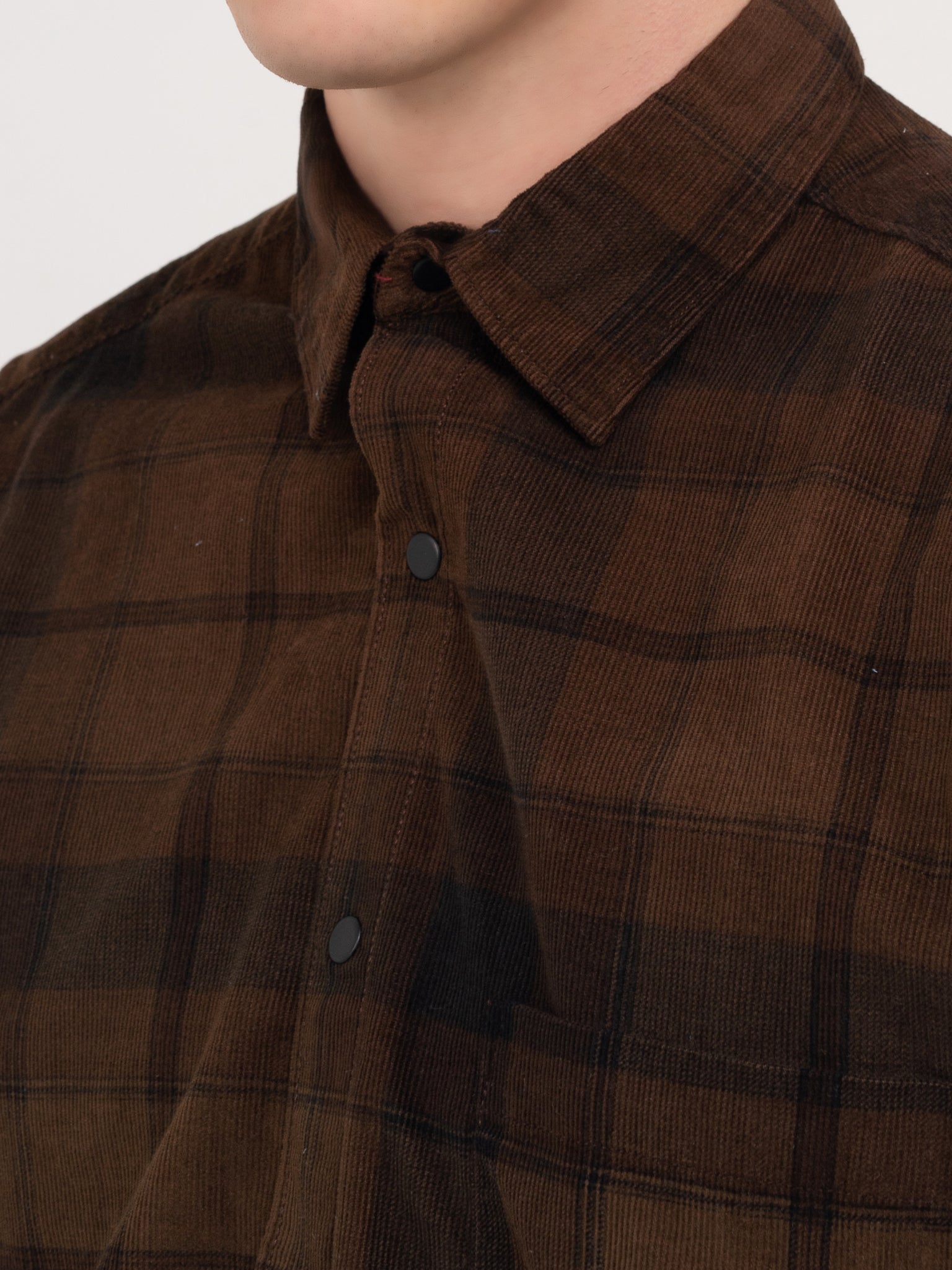 DEEDAT Long Sleeve Check Casual Shirt - Khaki