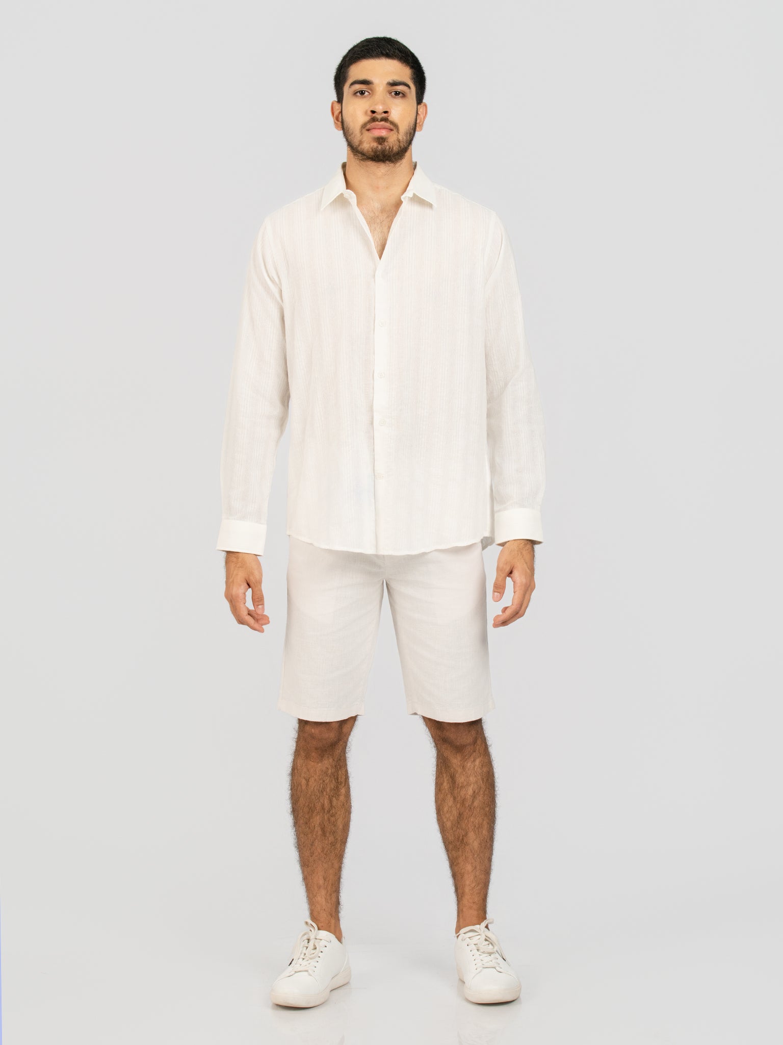 DEEDAT Regular Fit Long Sleeve Casual Shirt - White