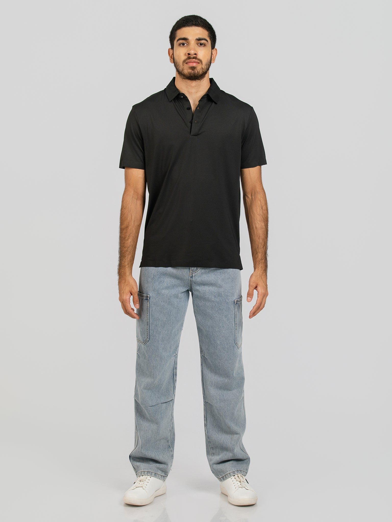 DEEDAT Slim Fit Polo Tees - Black
