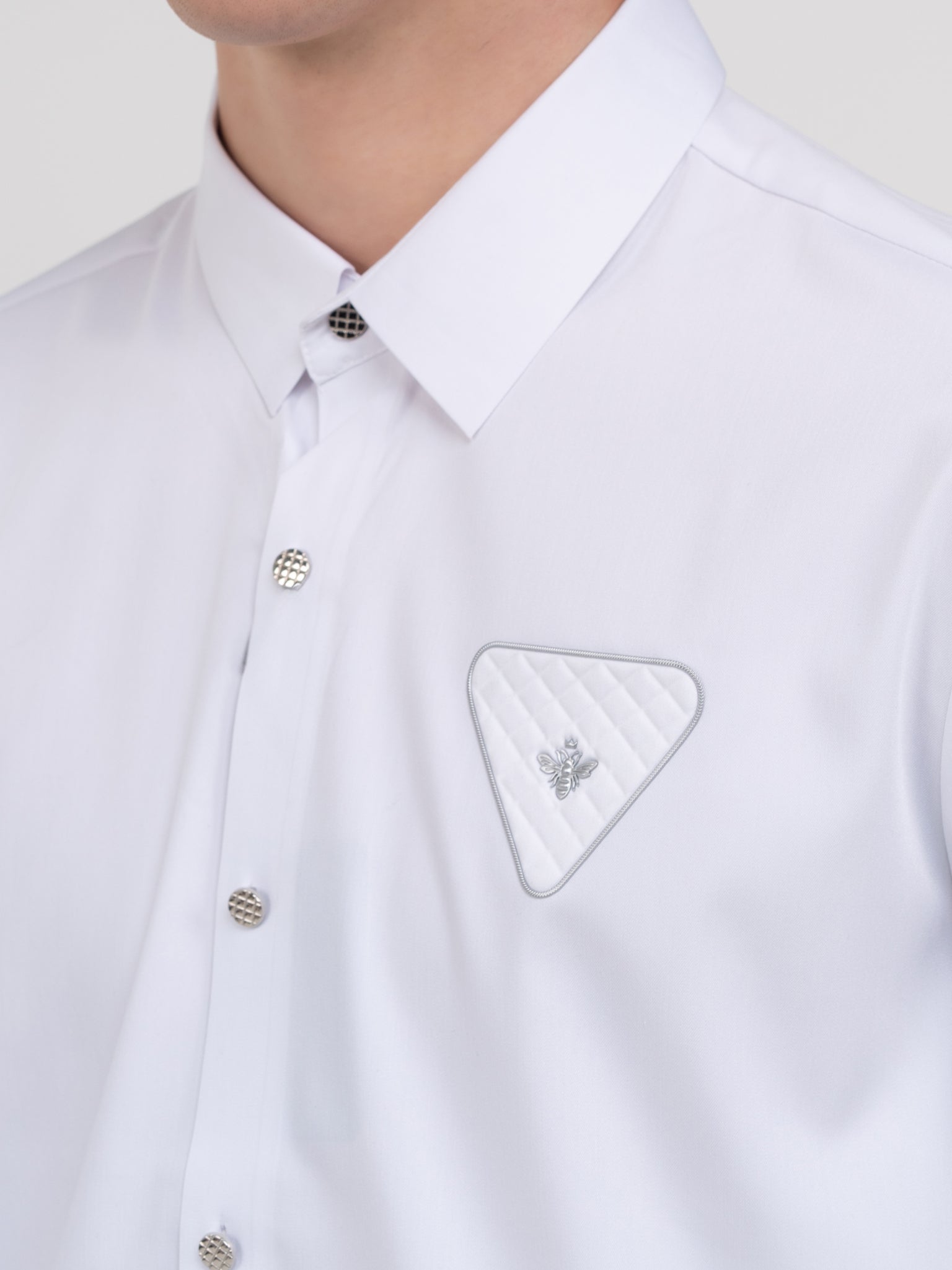 DEEDAT Long Sleeve Party Shirt - White