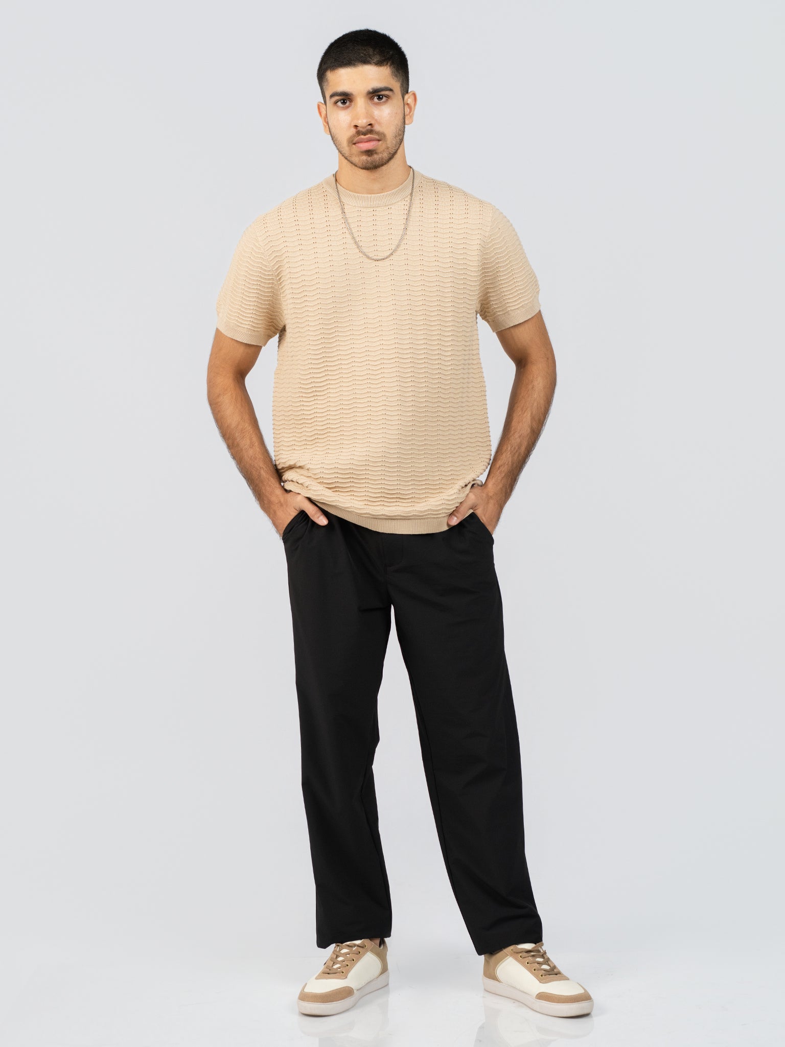 DEEDAT PORTOFINO Slim Fit Tee Shirt - Beige