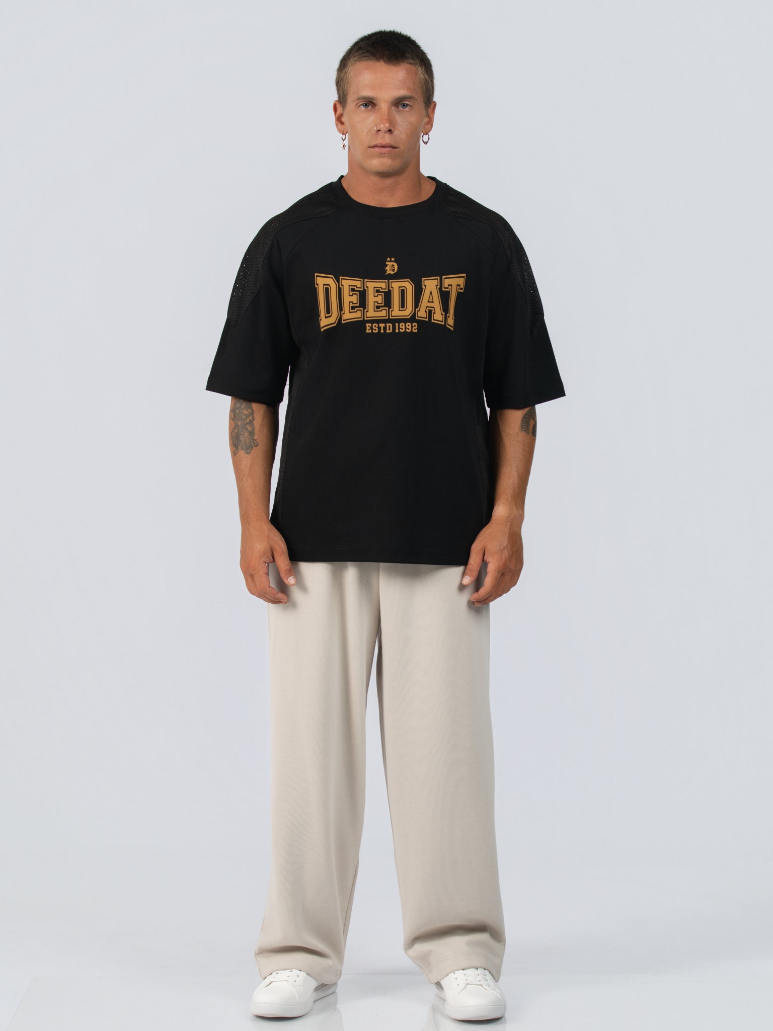 DEEDAT MNML WRLD Oversized Tee Shirt - Black