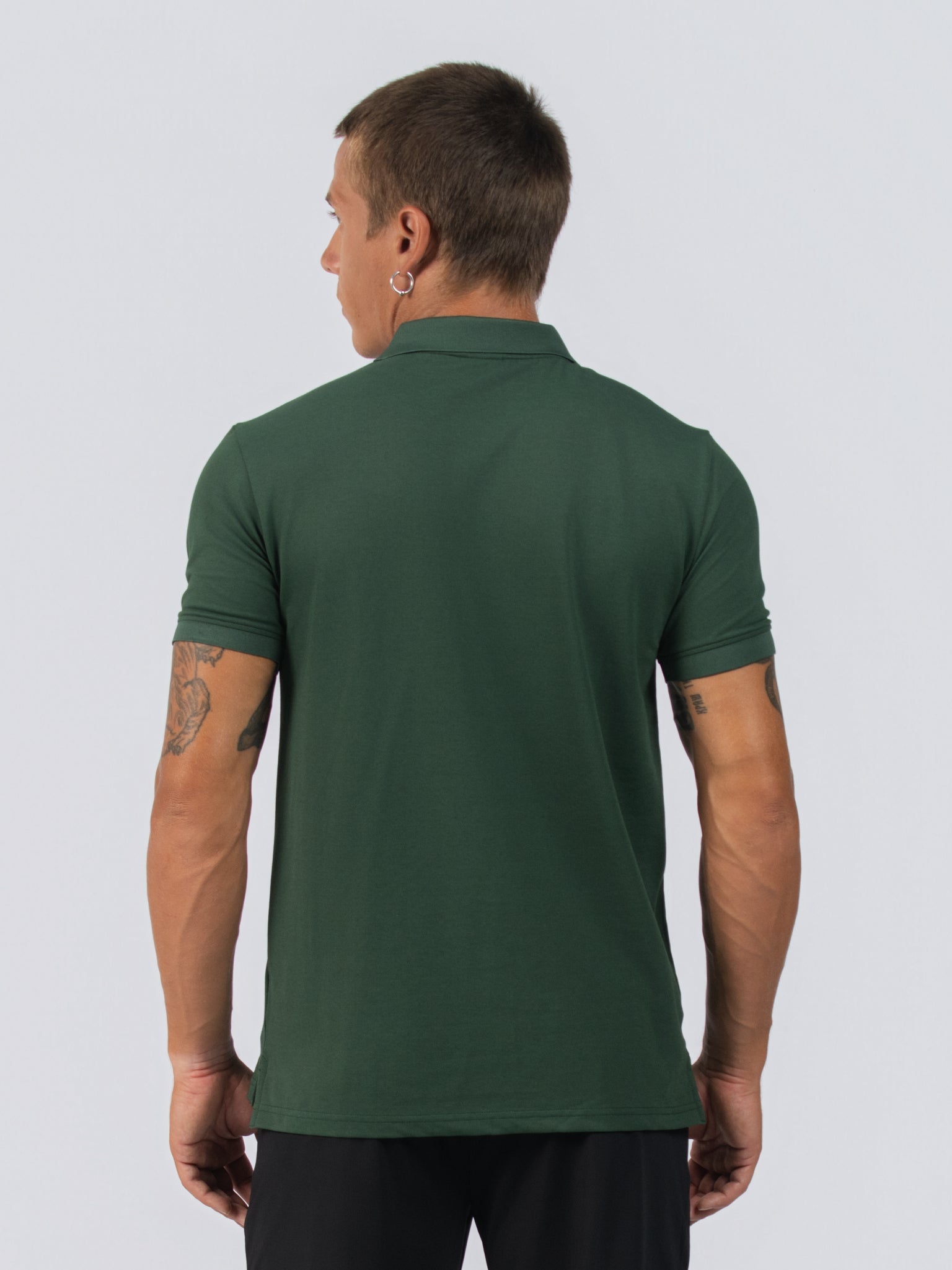 DEEDAT Short Sleeve Polo Slim Fit Tees - Dark Green – Deedat
