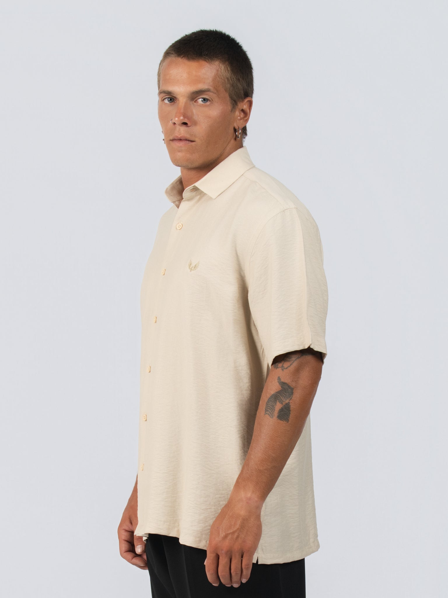 DEEDAT Regular Fit Casual Shirt - Beige