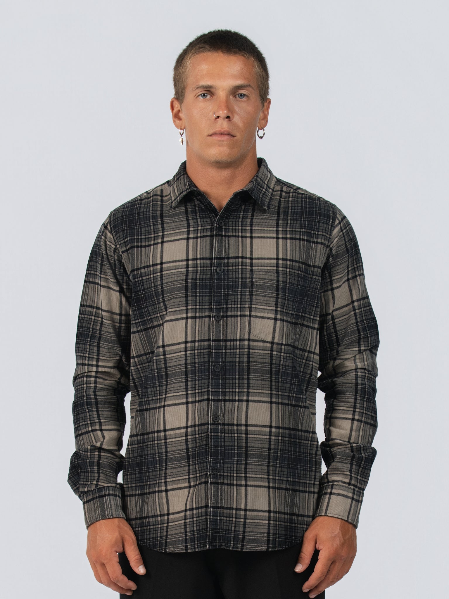 DEEDAT Slim Fit Long Sleeve Shirt - Grey