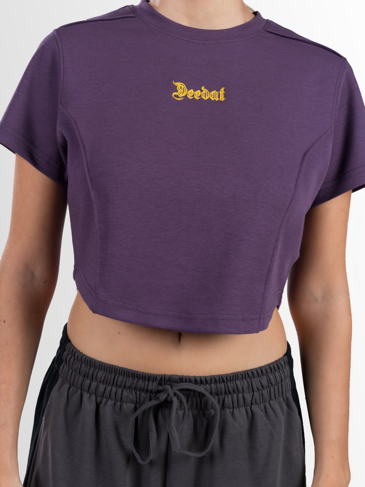 DEEDAT Only The Brave Short Sleeve Women Crew Neck Tee - Purple