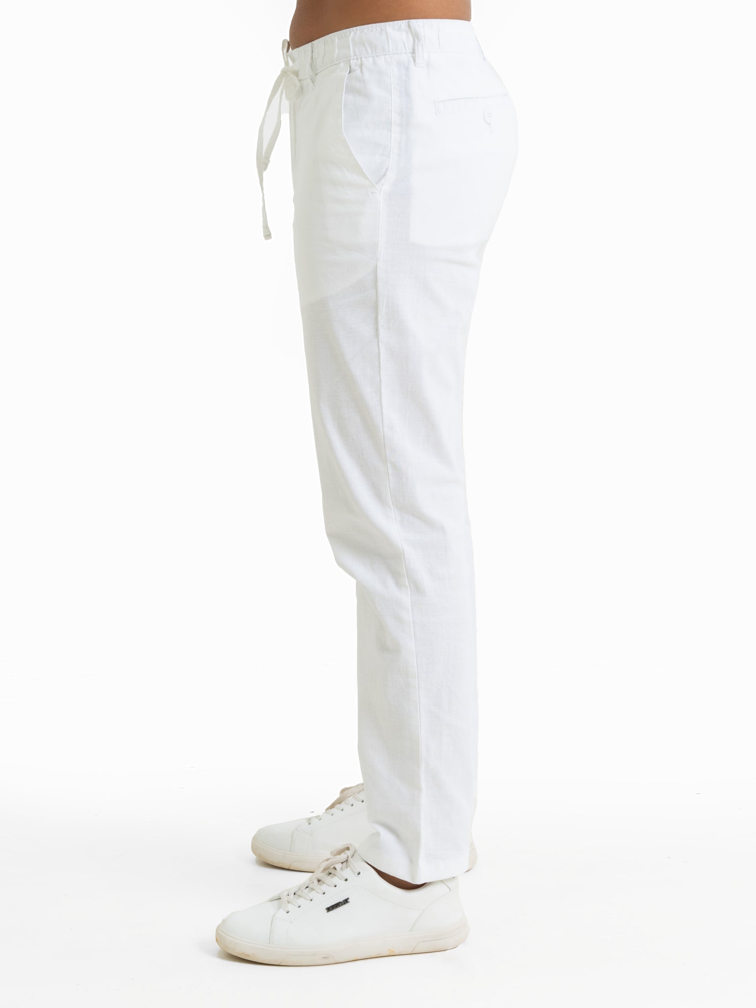 DEEDAT TUSCAN HUES Slim Fit Casual Pant - White