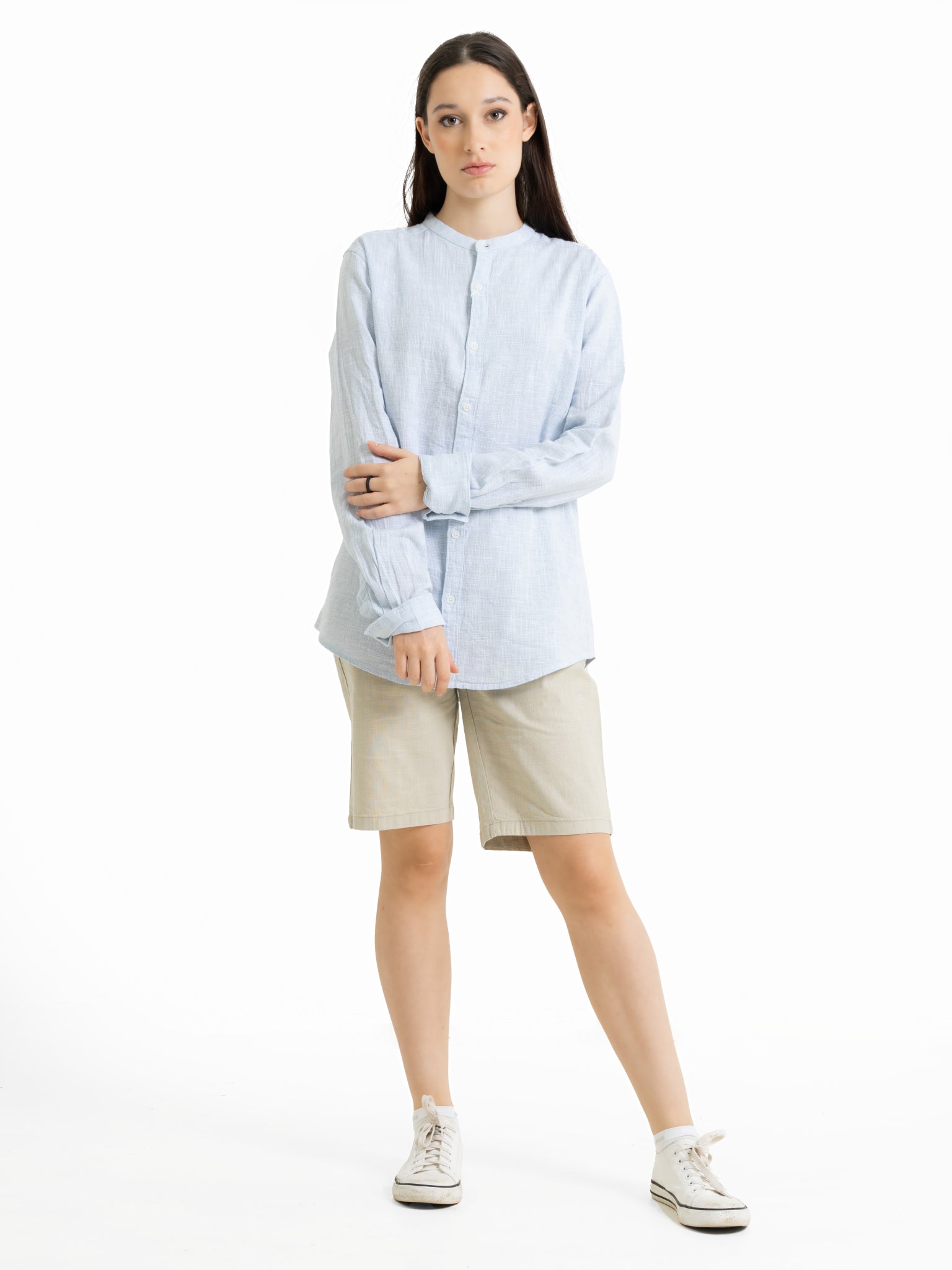 DEEDAT TUSCAN HUES Regular Fit Long Sleeve Casual Shirt - Light Blue