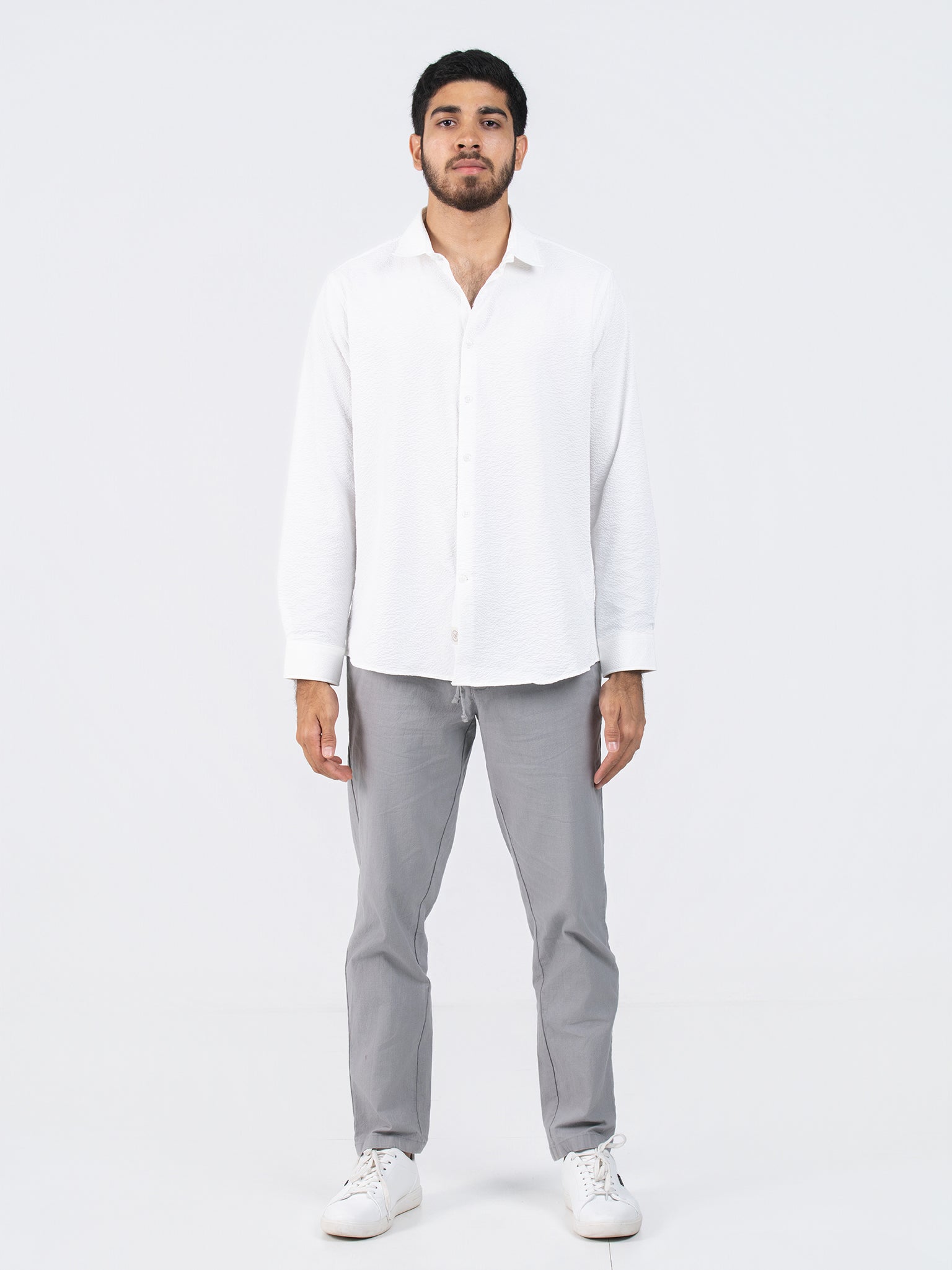 DEEDAT Regular Fit Long Sleeve Casual Shirt - White