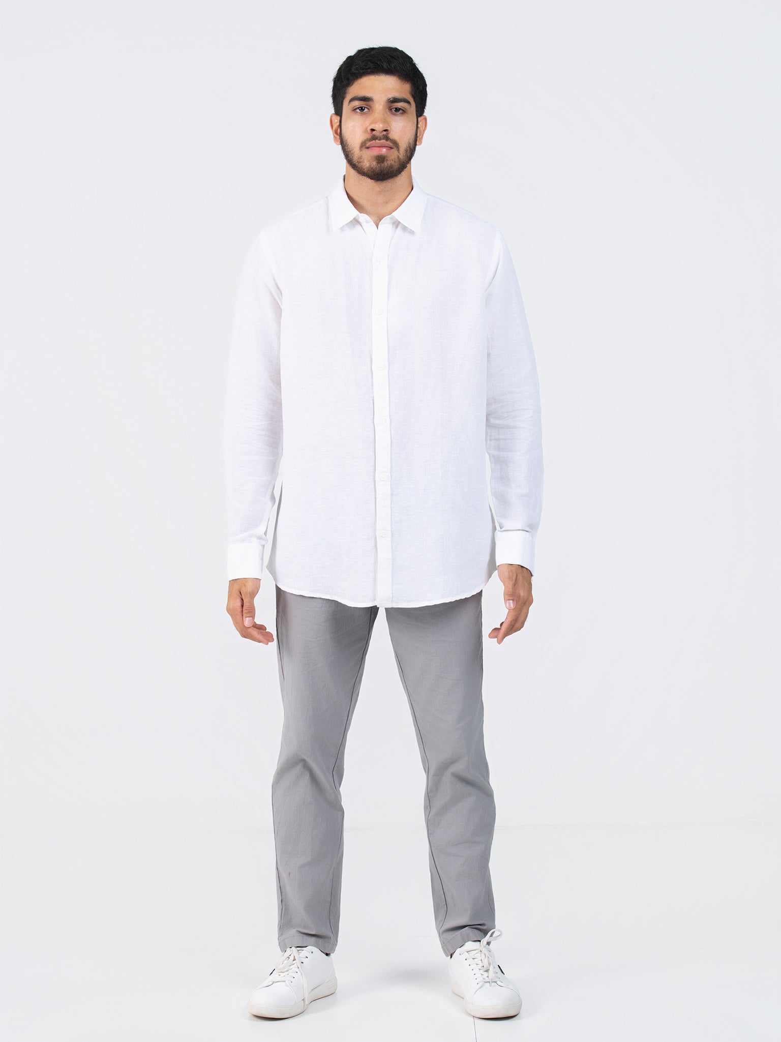 DEEDAT Regular Fit Long Sleeve Casual Shirt - White