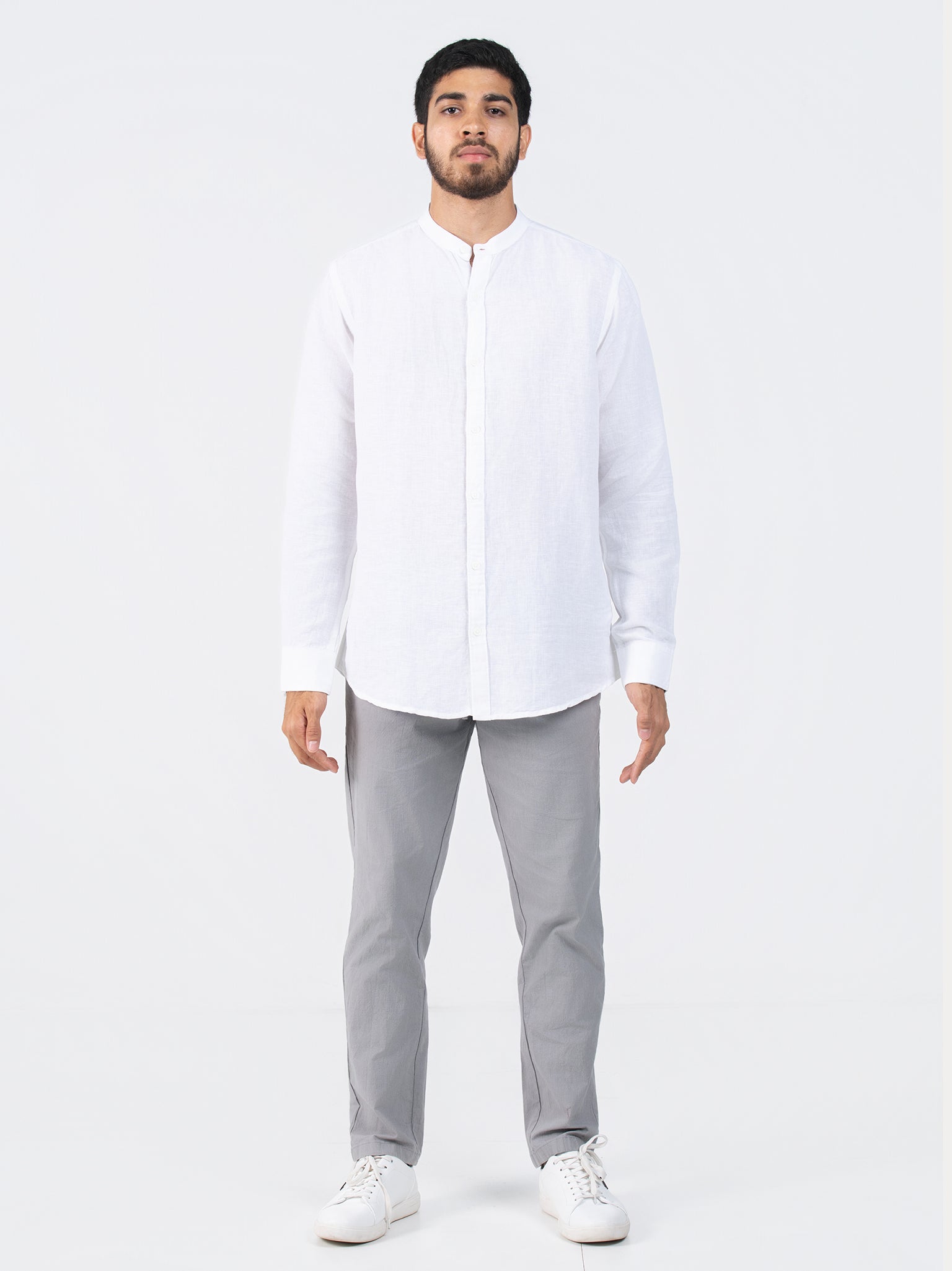 DEEDAT Regular Fit Long Sleeve Casual Shirt - White