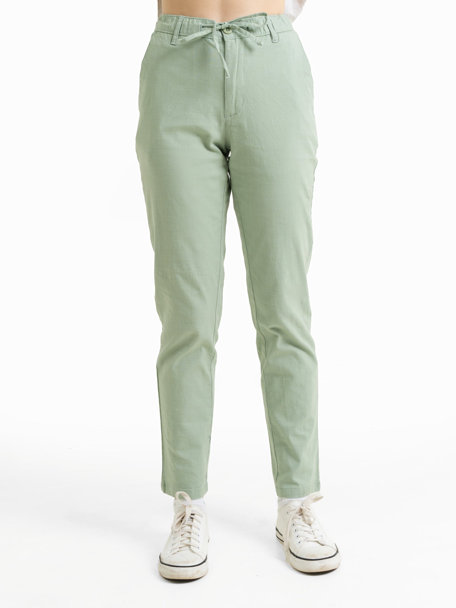 DEEDAT TUSCAN HUES Slim Fit  Casual Pant - Mint Green