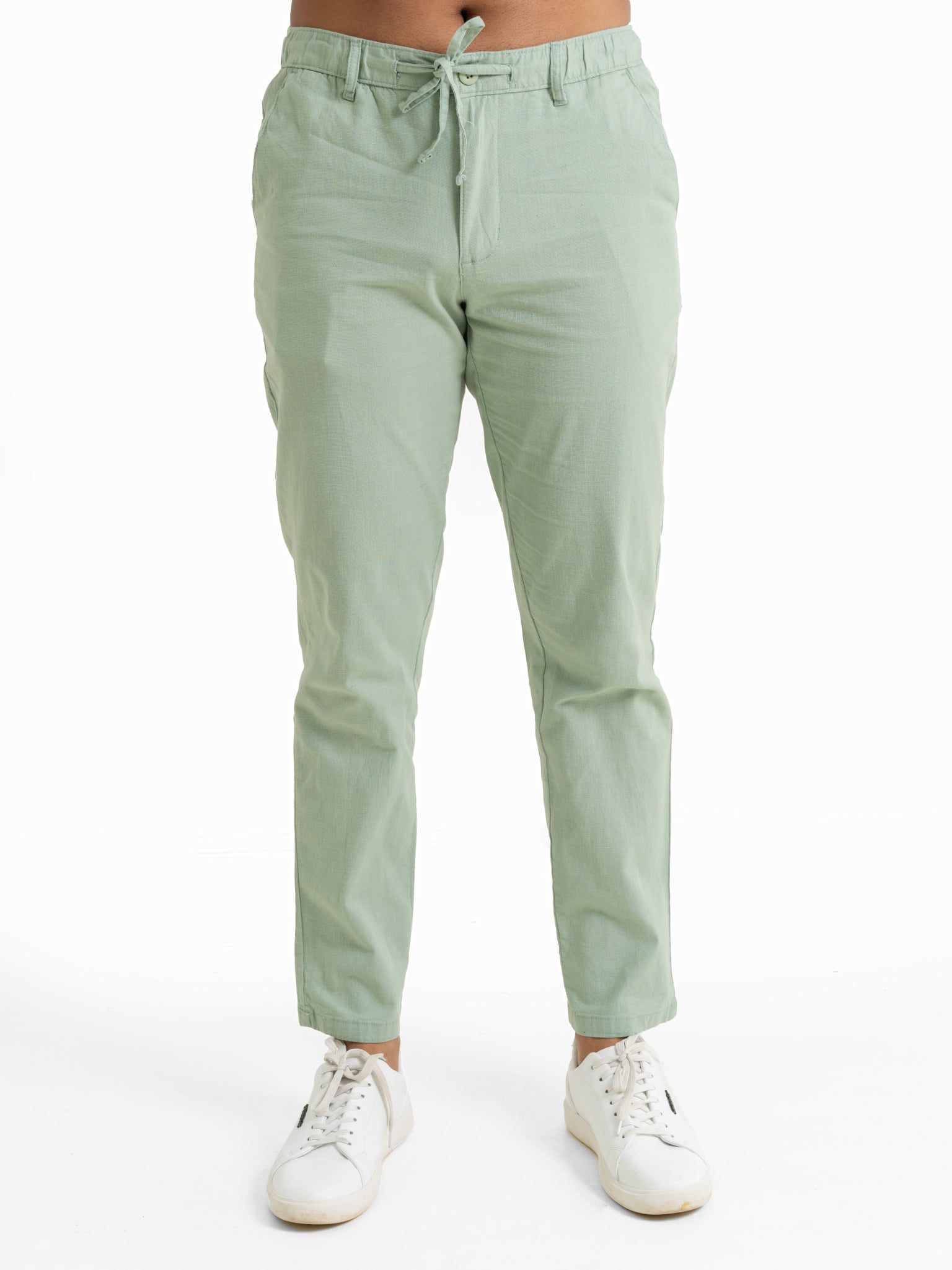 DEEDAT TUSCAN HUES Slim Fit  Casual Pant - Mint Green