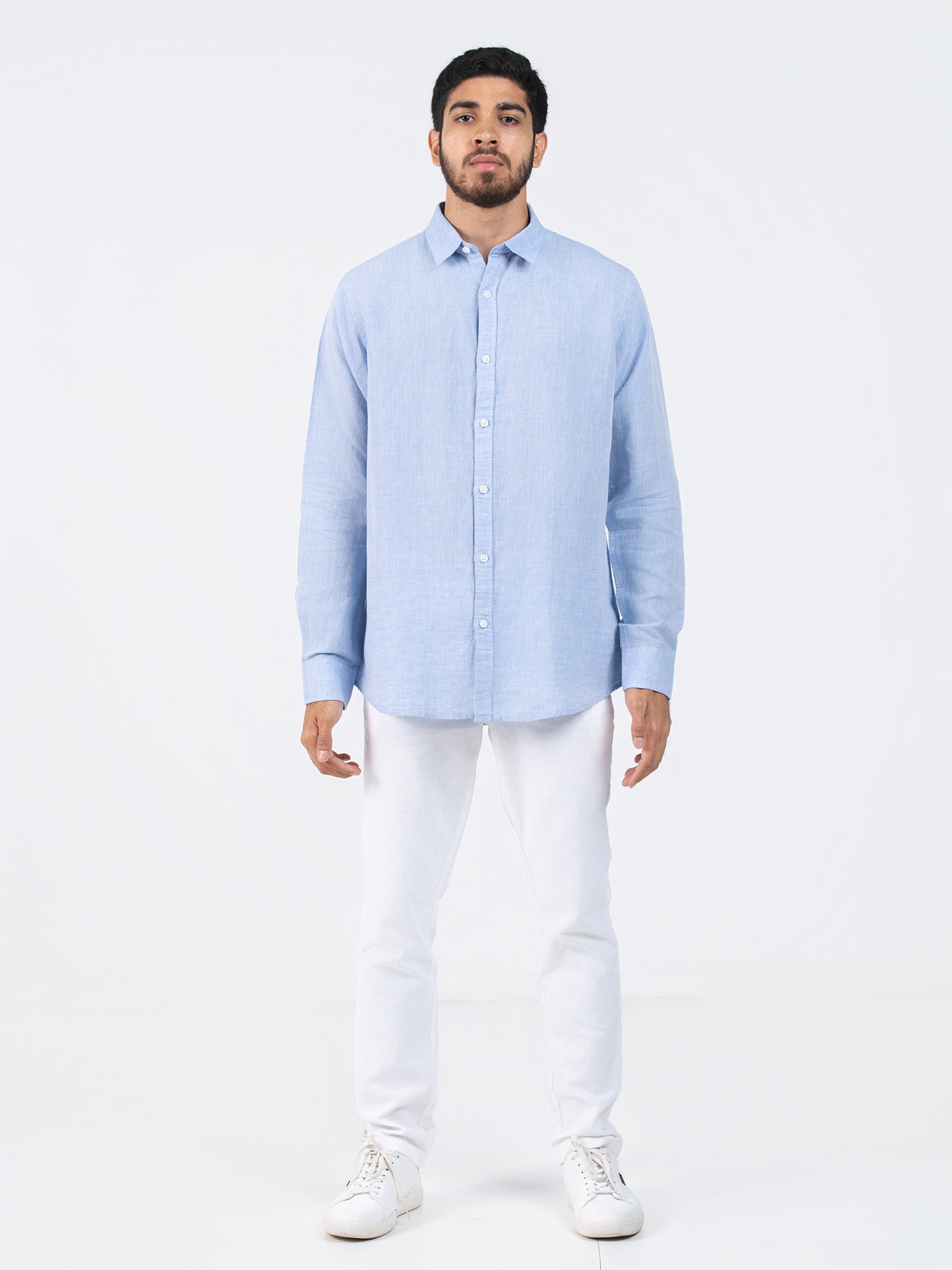 DEEDAT Regular Fit Long Sleeve Casual Shirt - Sky Blue