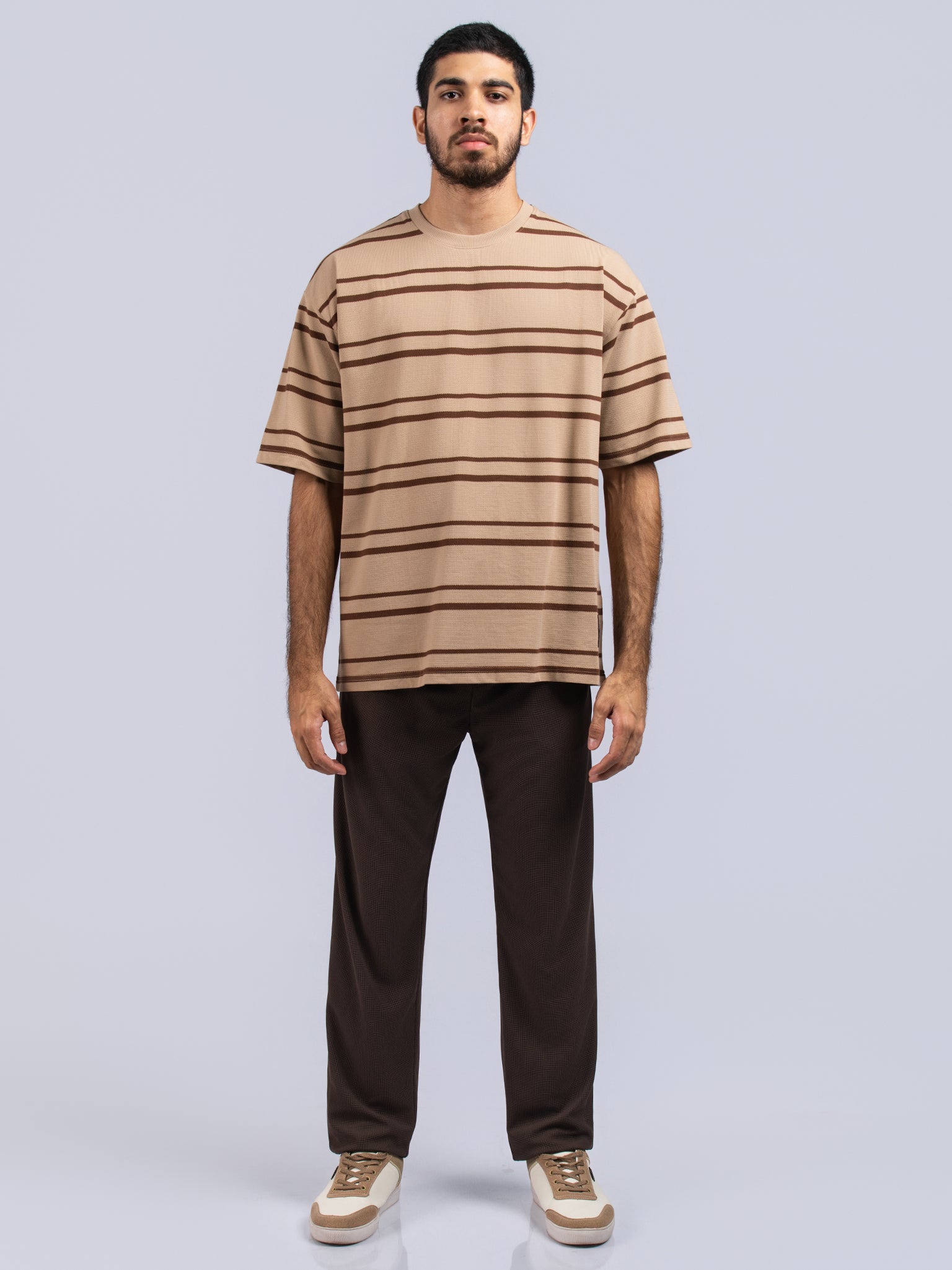 DEEDAT MAVERIC Oversized Tees - Dark Beige/Brown