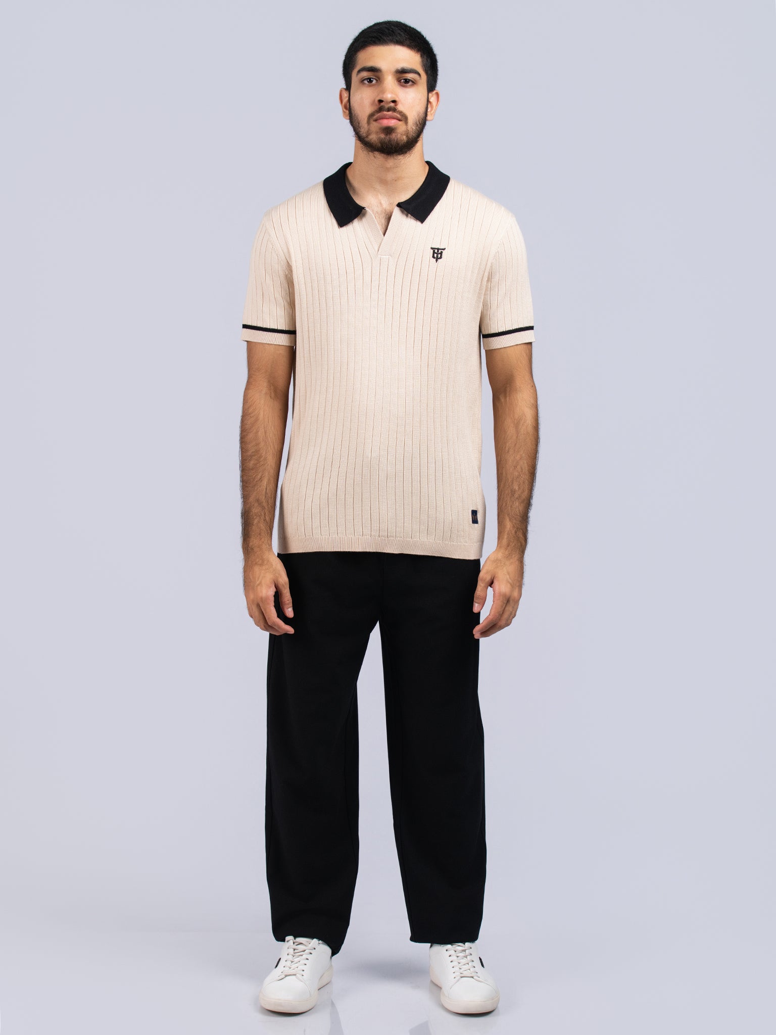 DEEDAT PORTOFINO Slim Fit Polo Tee Shirt - Beige