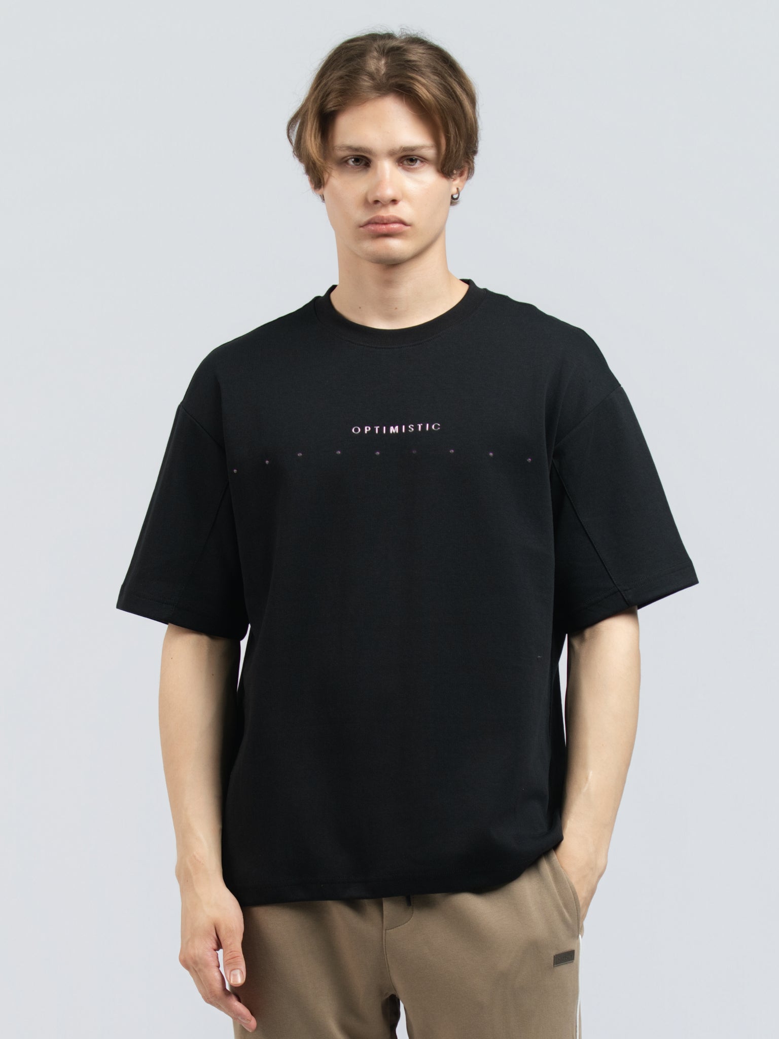 DEEDAT MNML WRLD MAVERICK Oversized Tee Shirt - Black