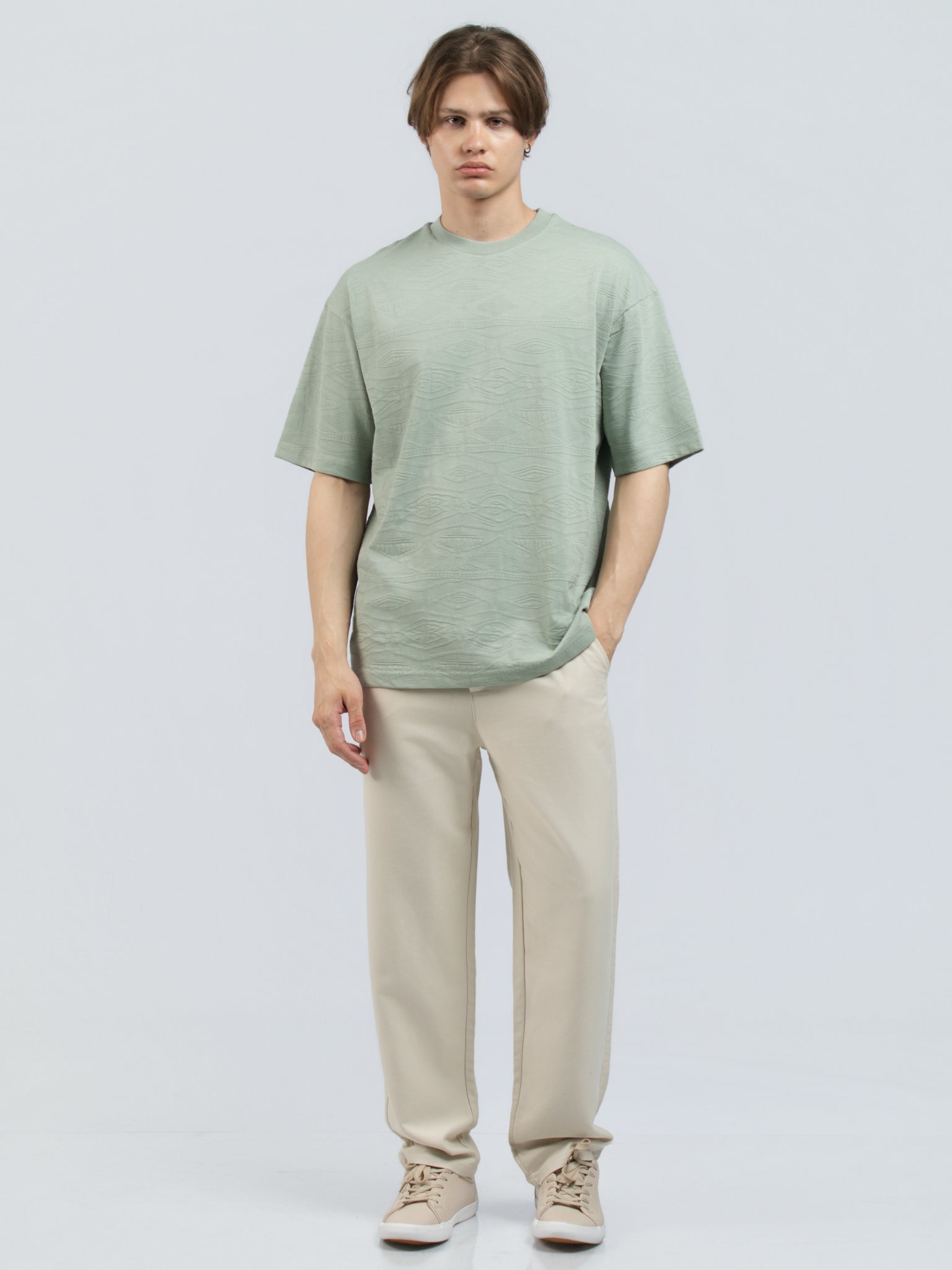 DEEDAT OVERSIZED Crew Neck Tees - Sea Green