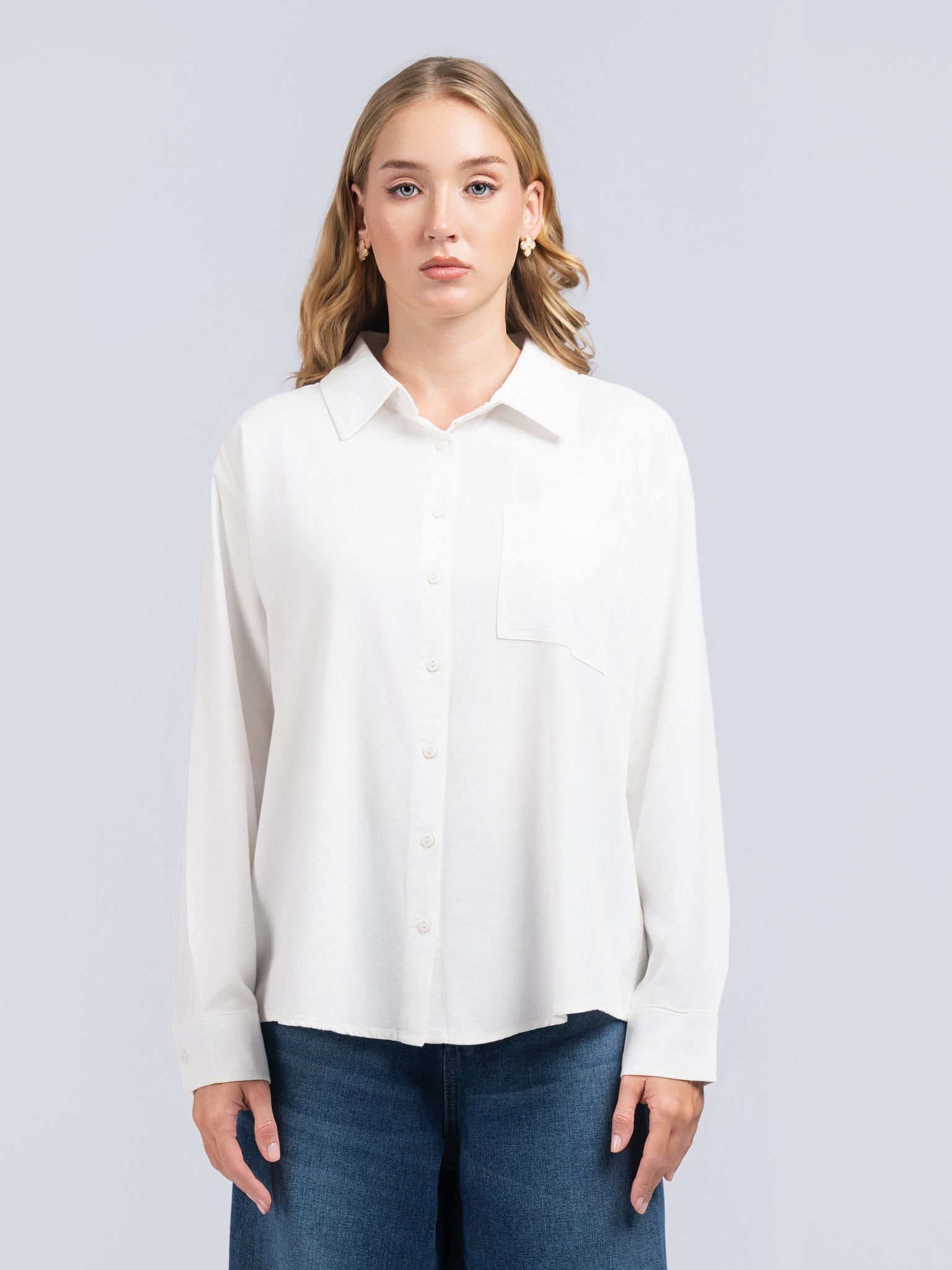 DEEDAT Women OVERSIZED Shirt Blouse - Off White