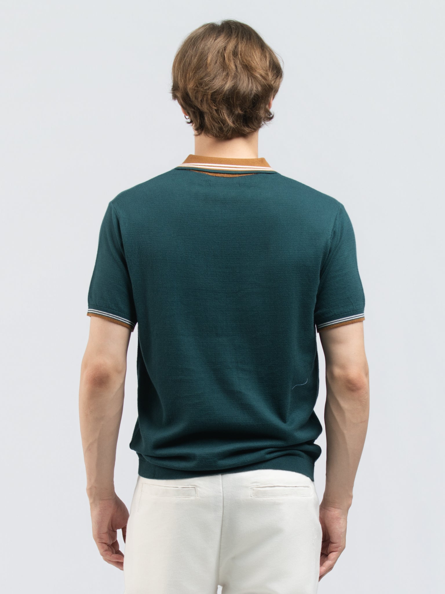 DEEDAT PORTOFINO Short Sleeve Polo Slim Fit Tees - Dark Green