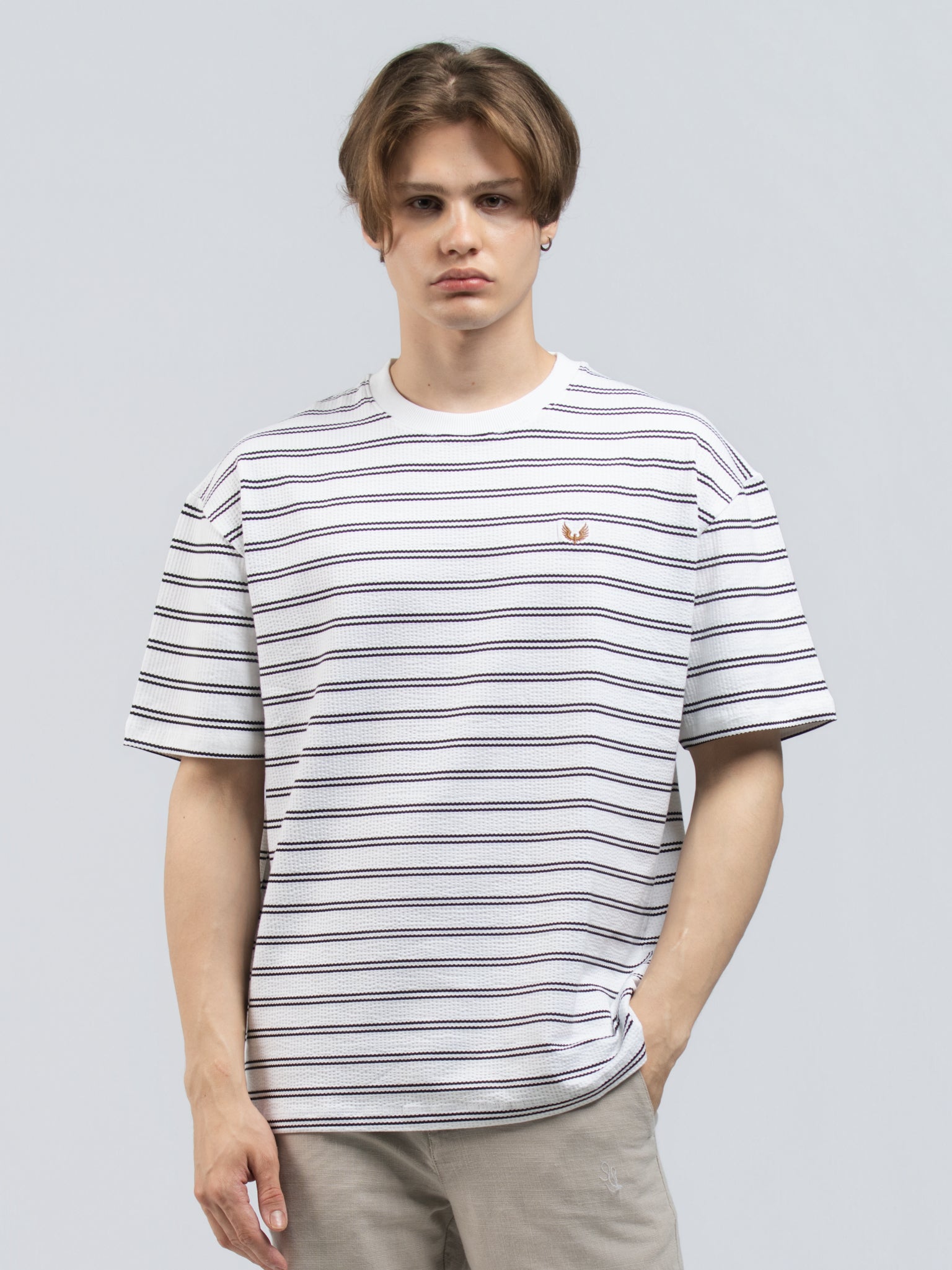 DEEDAT MAVERIC Oversized Crew Neck Tees - White