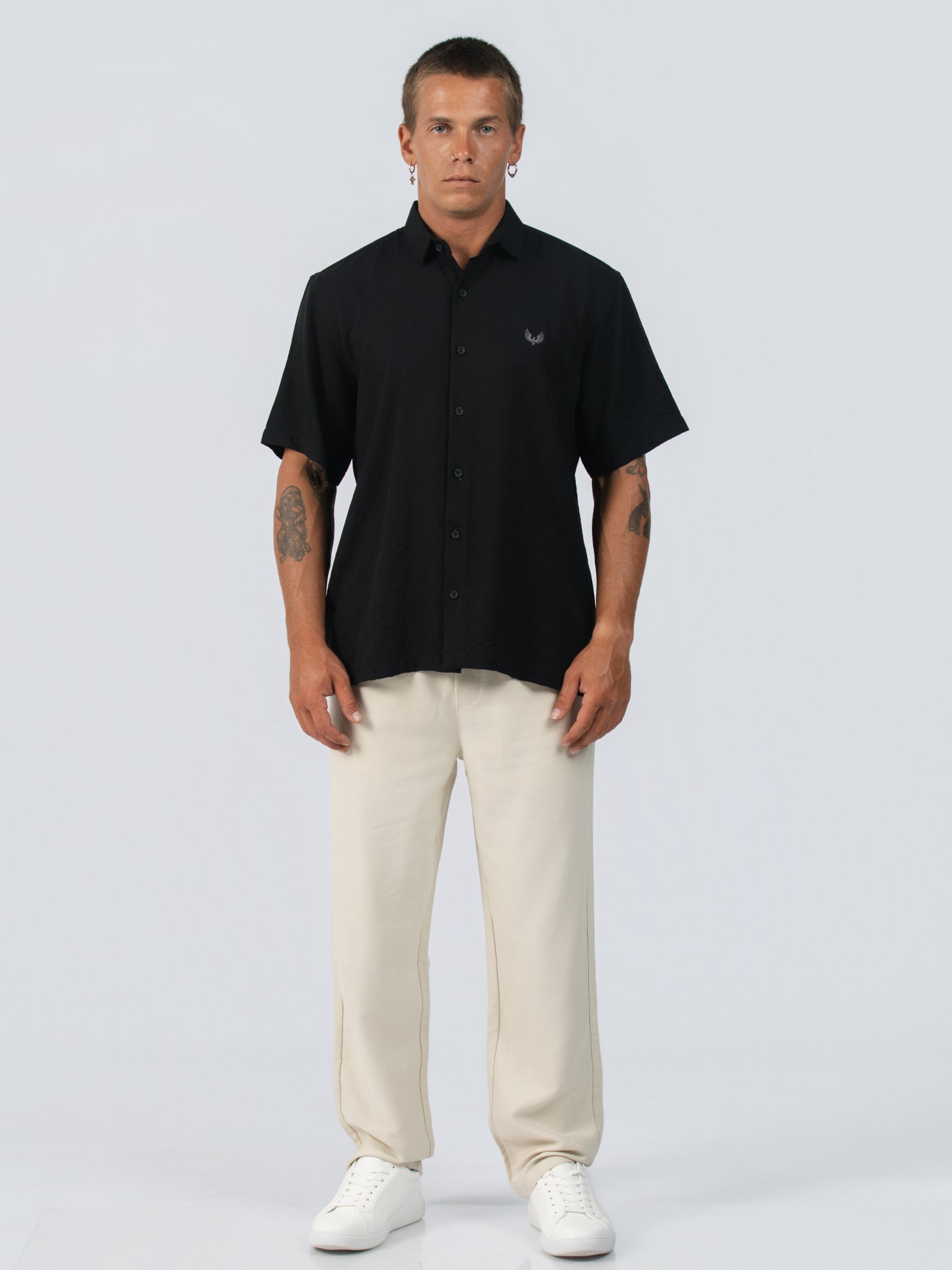 DEEDAT Regular Fit Casual Shirt - Black