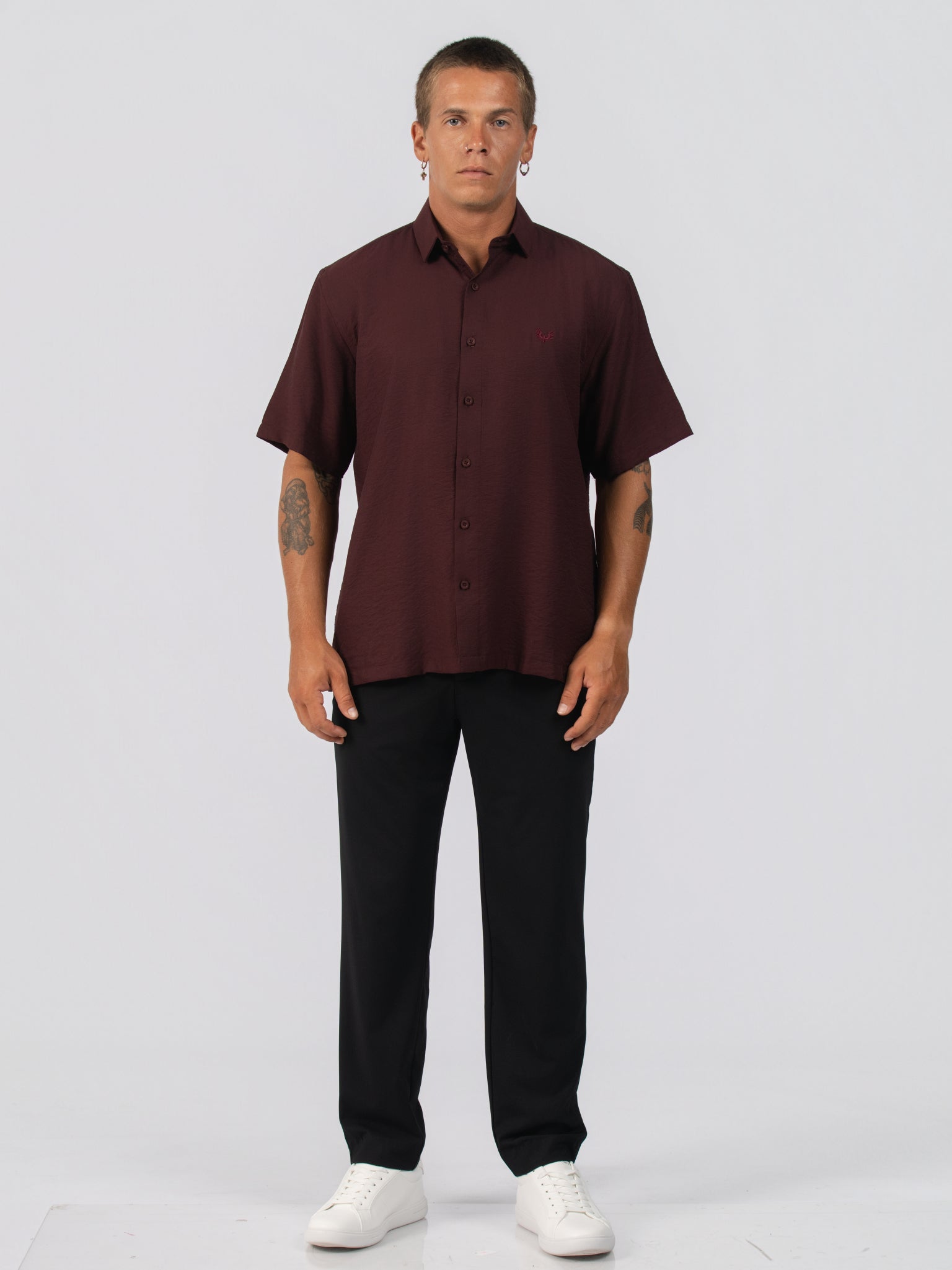 DEEDAT Regular Fit Casual Shirt - Maroon