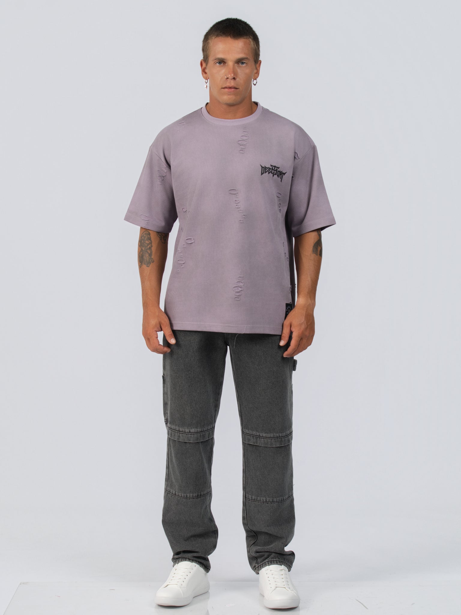 DEEDAT MAVERIC Oversized Tees - Purple