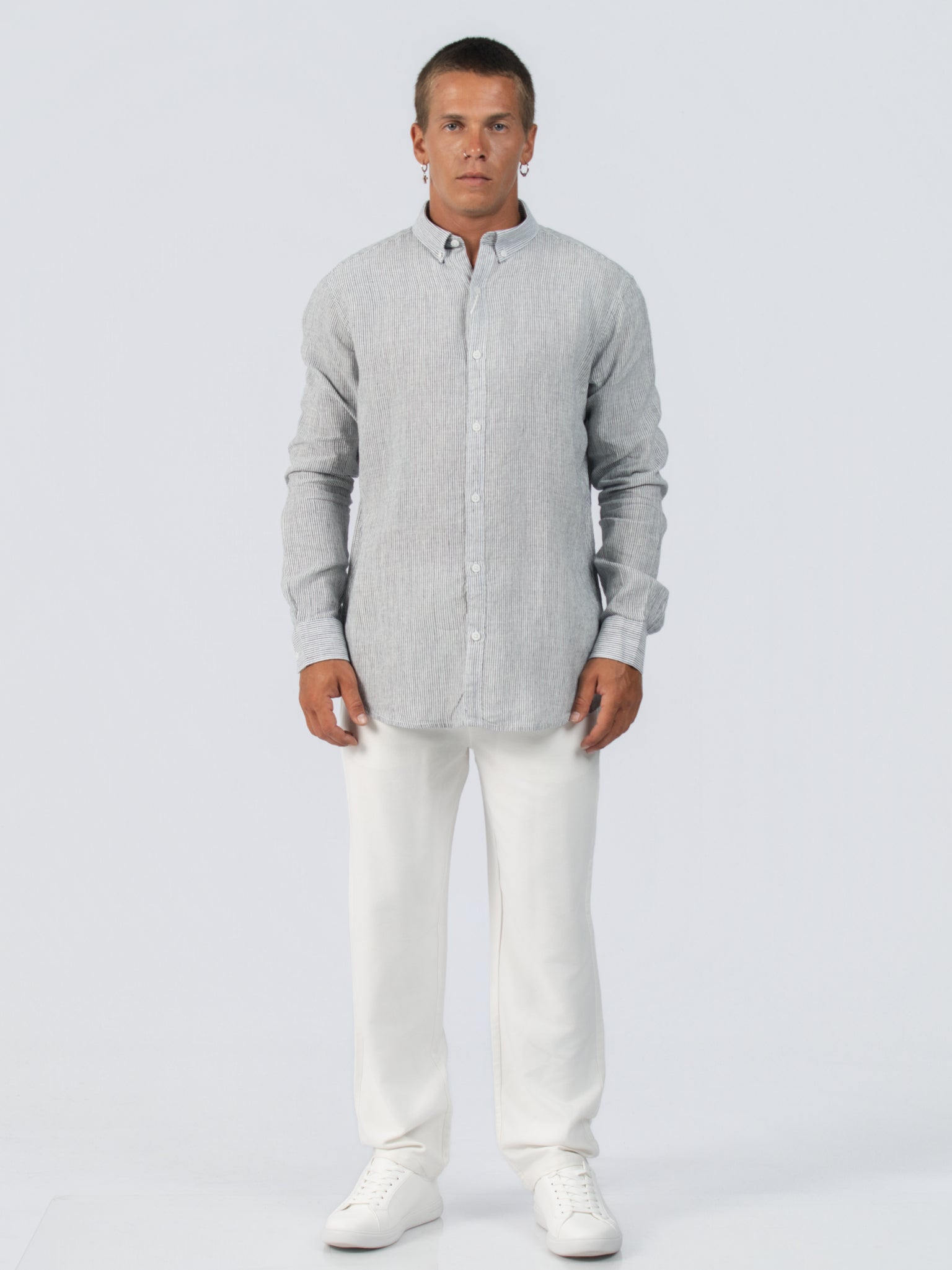 DEEDAT Loose Straight Casual Pant - White