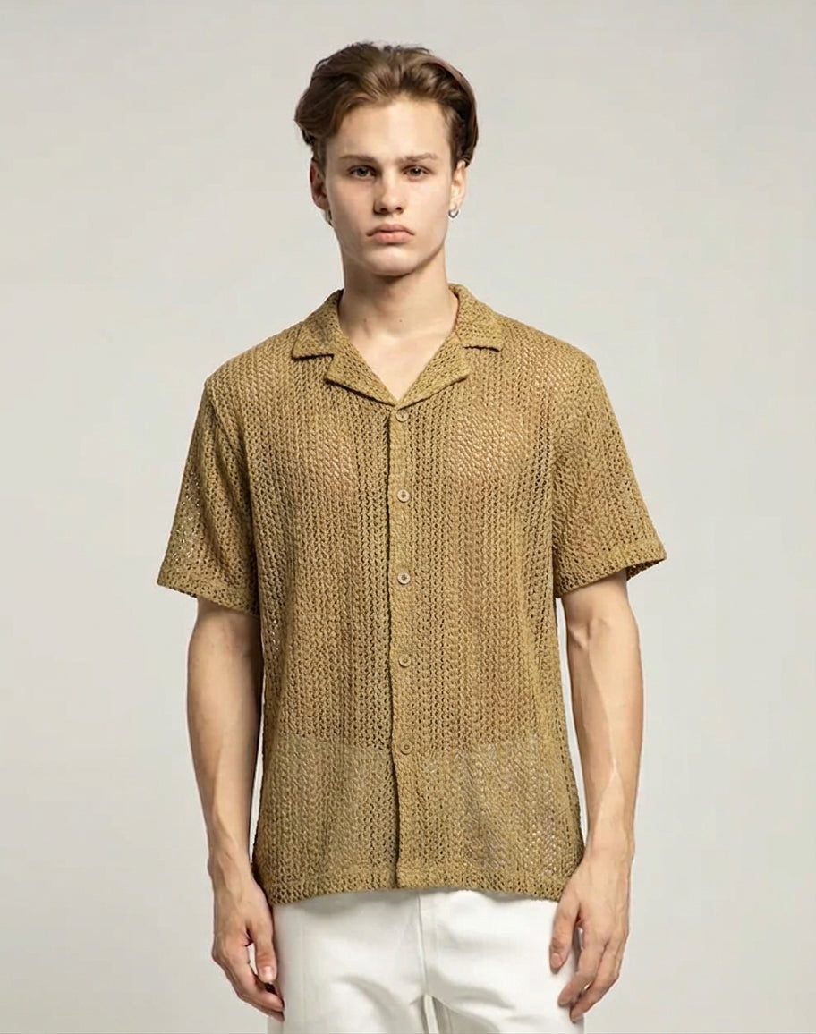 DEEDAT NATURE VERSE Men's Regular Fit Casual Shirt - Khaki