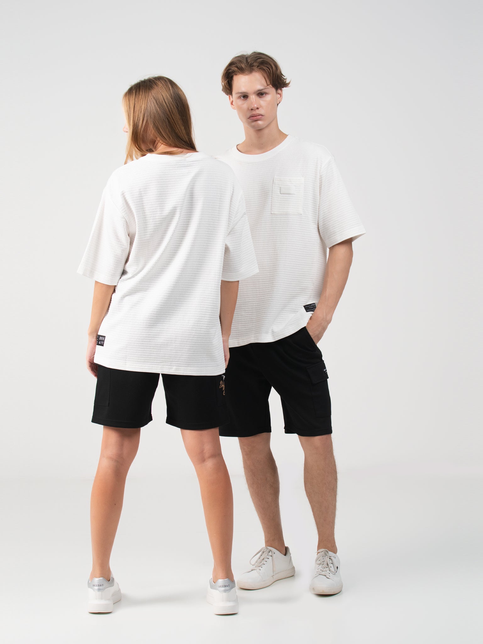 DEEDAT MNML WRLD Oversized Crew Neck Tee Shirt - White