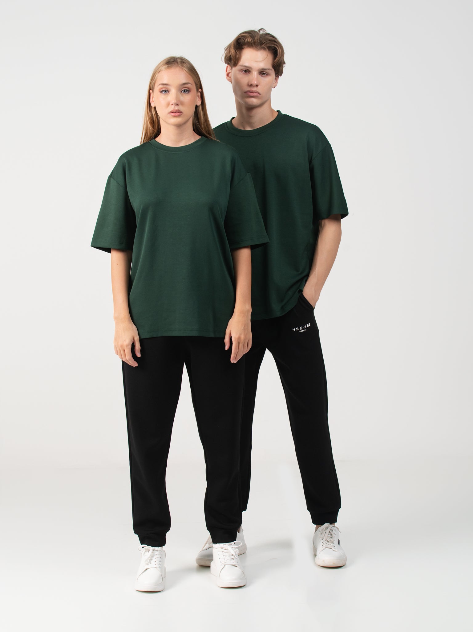 DEEDAT MNML WRLD Oversized Crew Neck Tee Shirt - Green