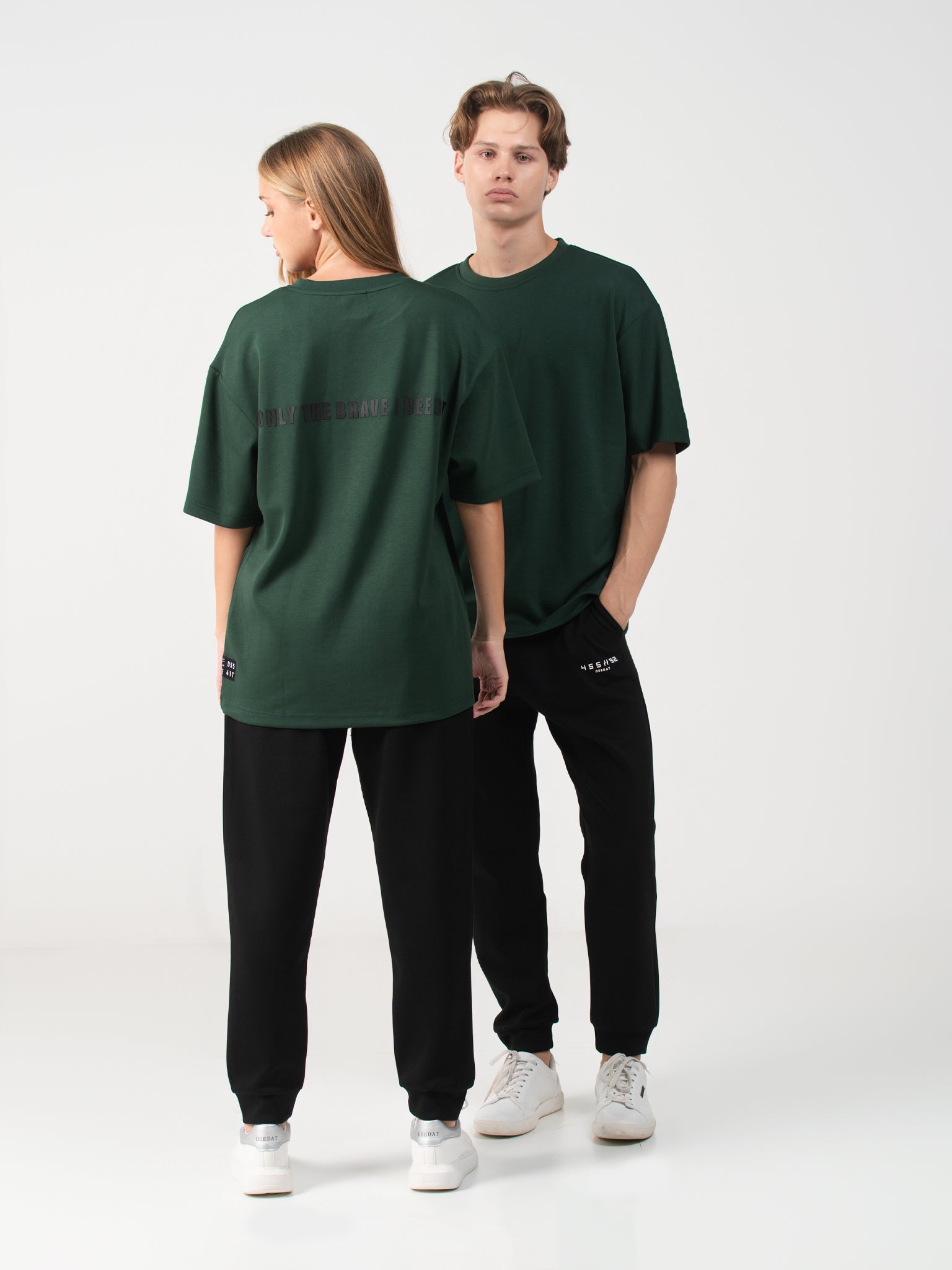 DEEDAT MNML WRLD Oversized Crew Neck Tee Shirt - Green
