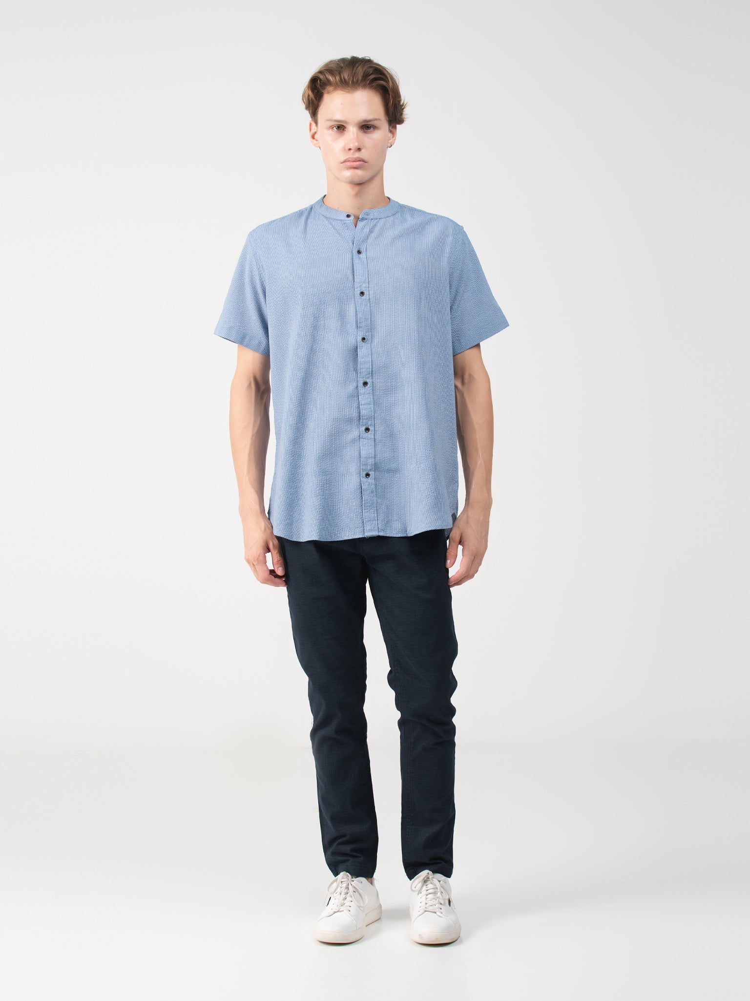 DEEDAT PORTOFINO Tapered Fit Casual Trouser - Navy