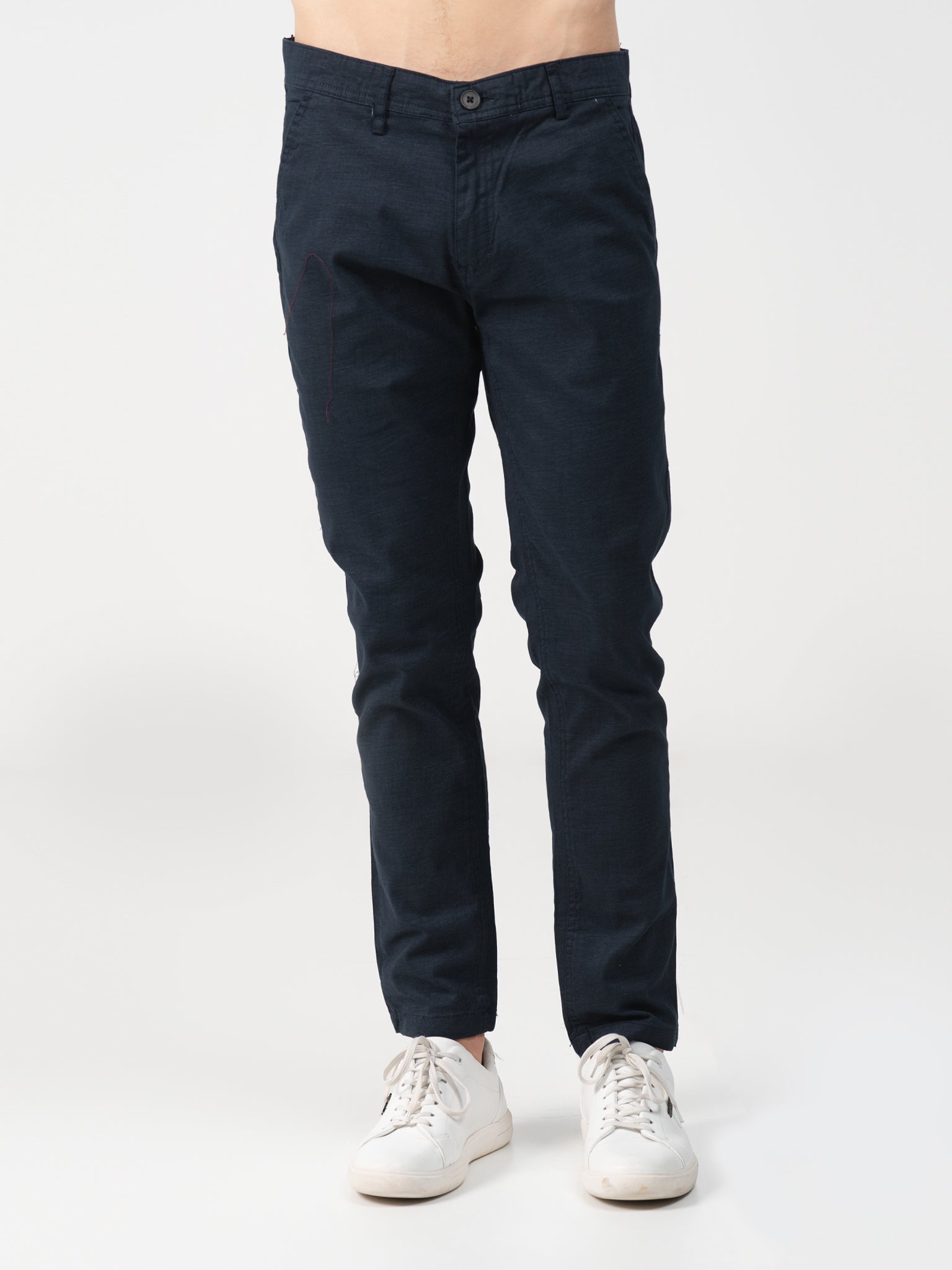 DEEDAT PORTOFINO Tapered Fit Casual Trouser - Navy