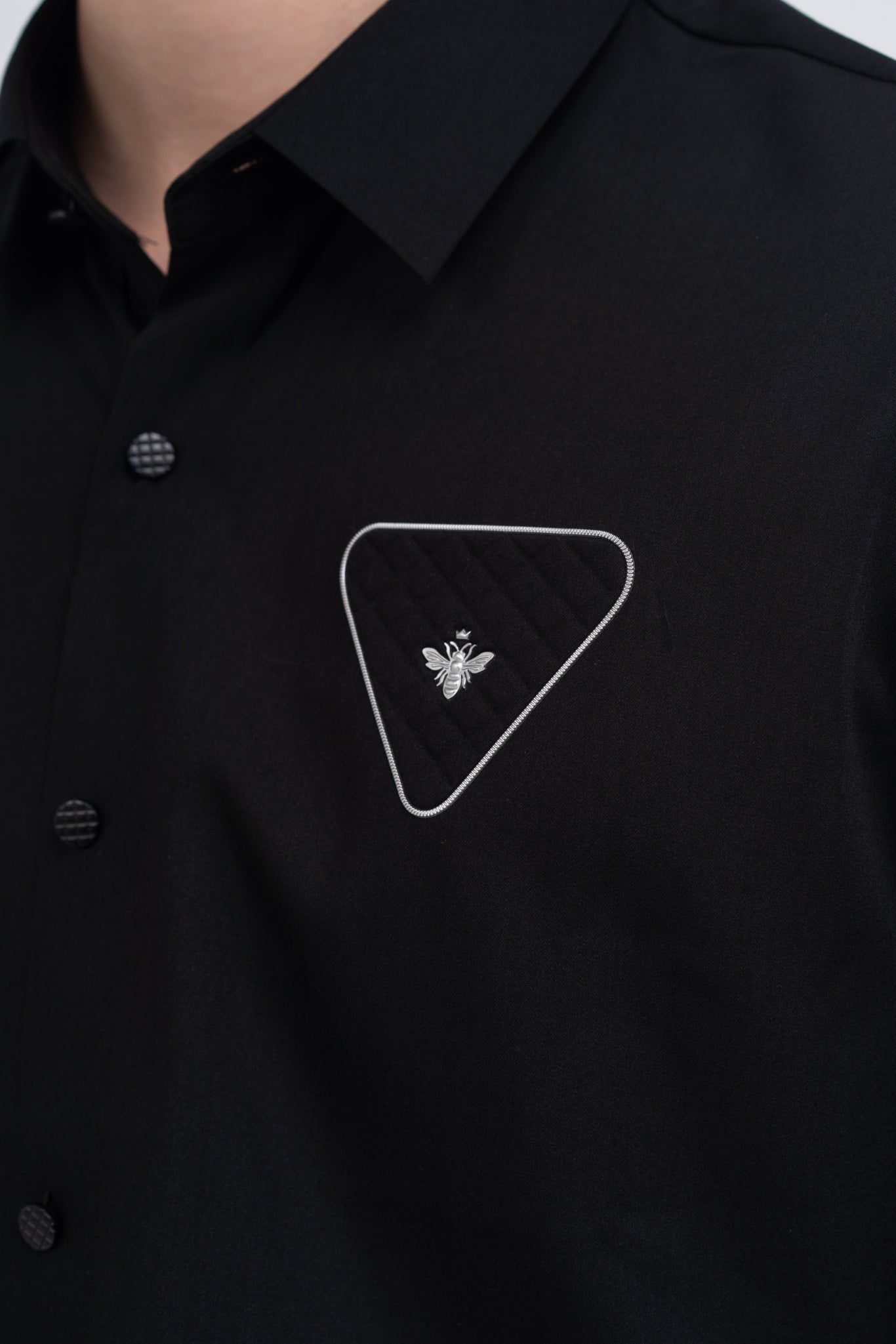 DEEDAT Long Sleeve Party Shirt - Black