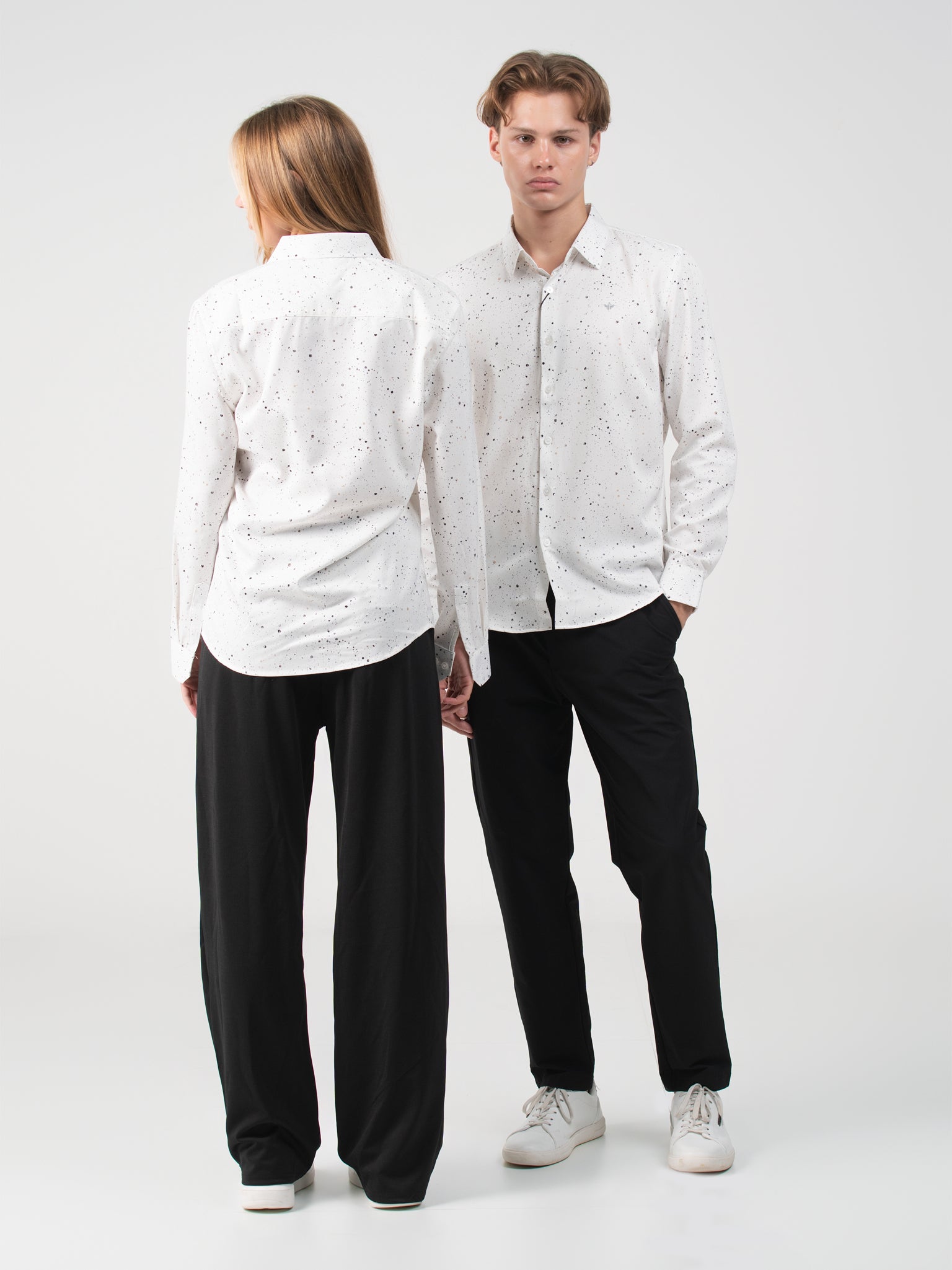 DEEDAT Regular Fit Long Sleeve Party Shirt - White