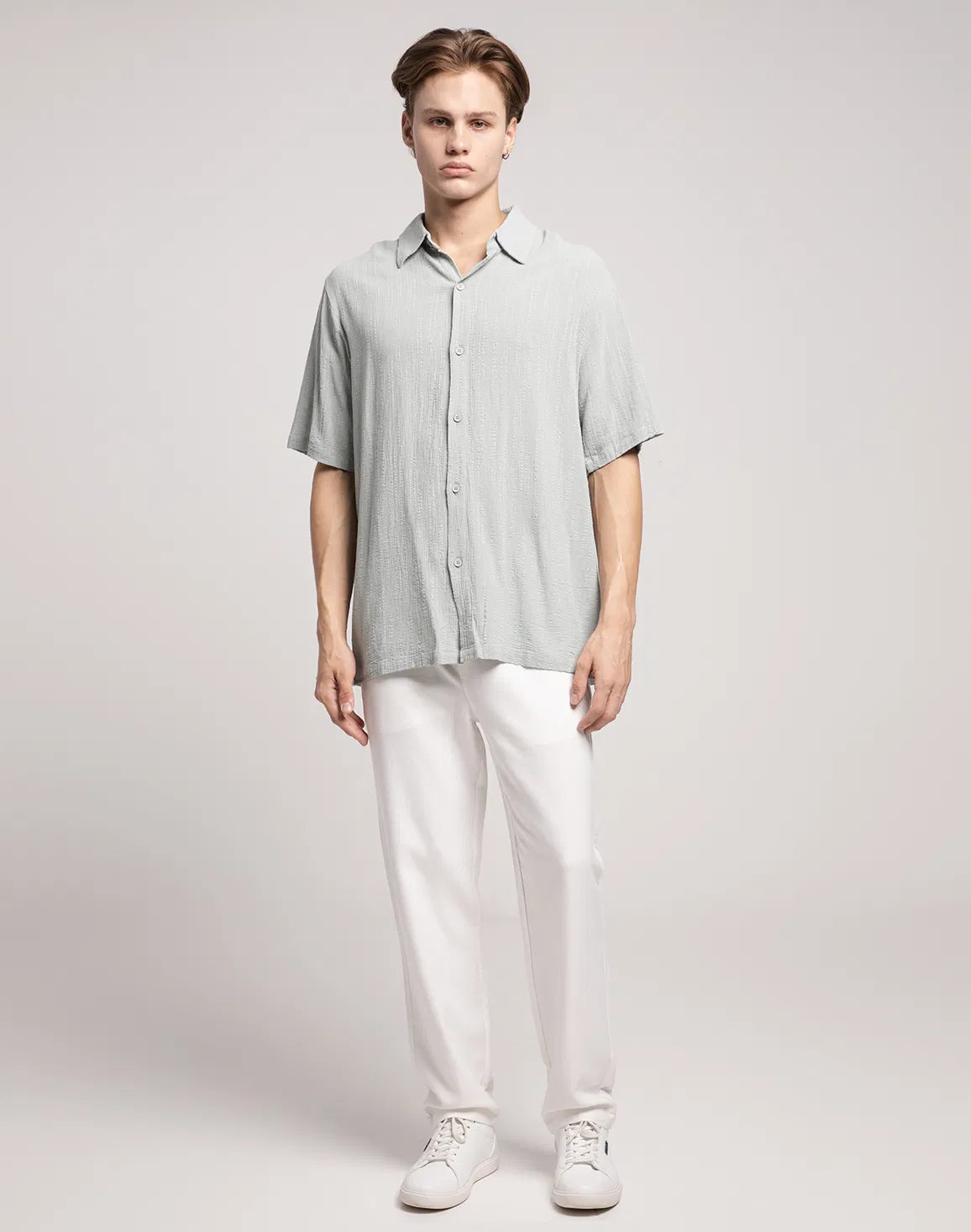 DEEDAT NATURE VERSE Men's Regular Fit Cotton Casual Shirt - Sea Green