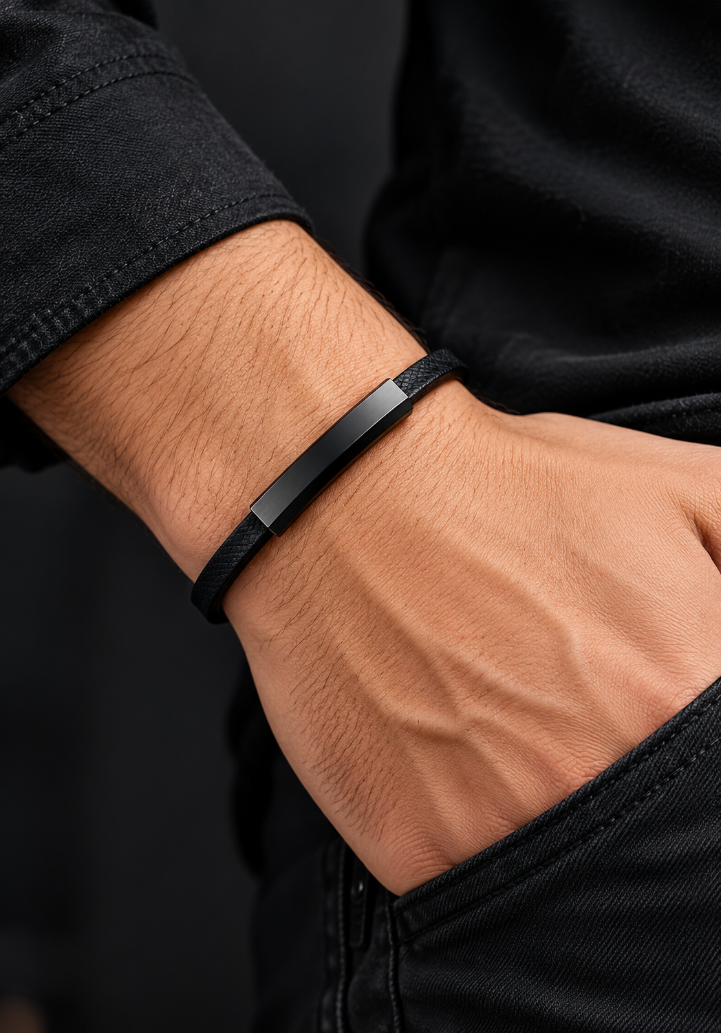 DEEDAT Leather Bracelet - Black